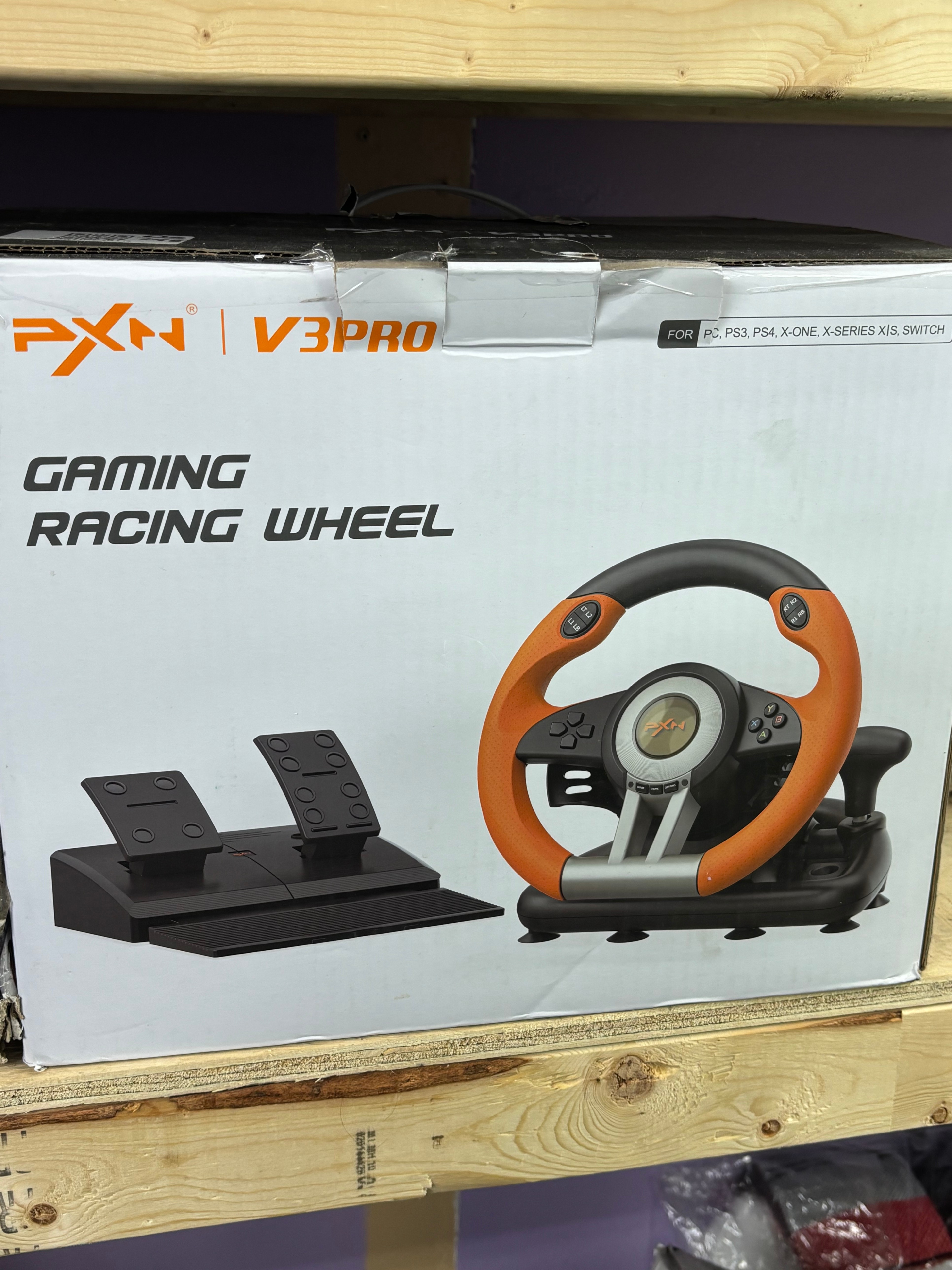 PXN V3 Pro Gaming Racing Wheel + Pedals - $60