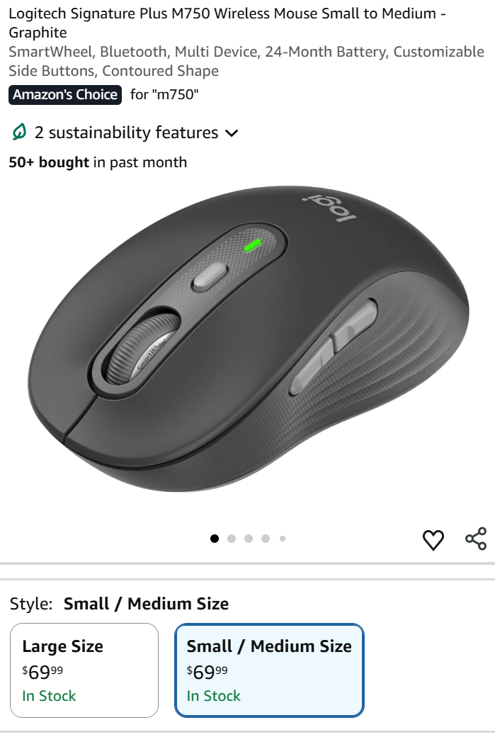 Logitech M750 Wireless Mouse - photo 2
