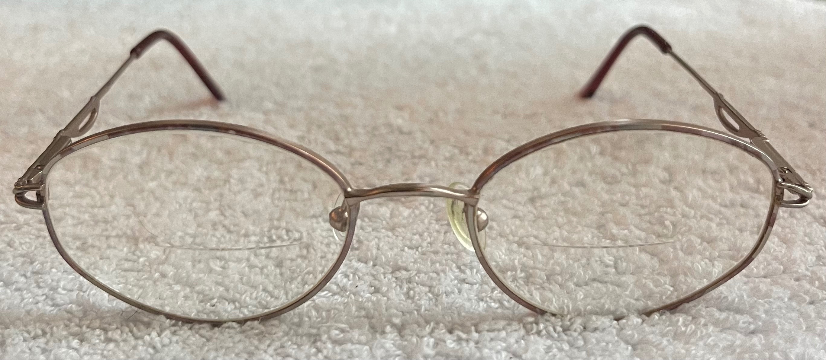 Vintage 90s Gold Wire Oval Eyeglass Frame - Filigree Arms