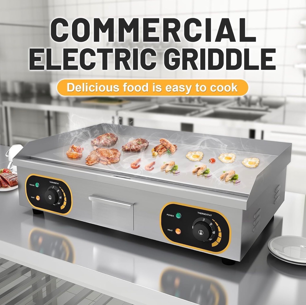 Commercial Electric Griddle Hotplate 29" Stainless Steel