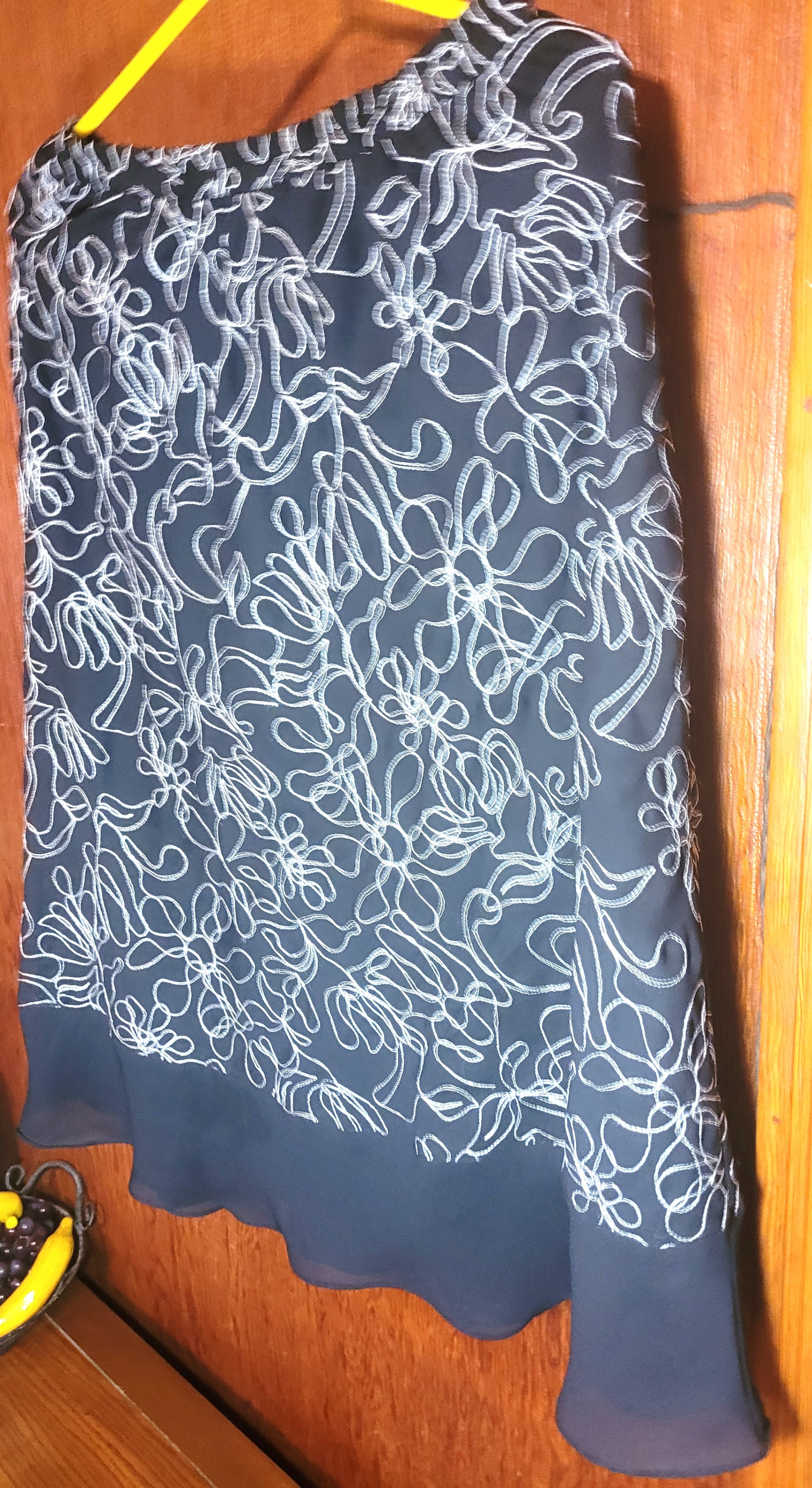 Tanjay Petites Black White Floral Embroidered Midi Skirt 8P - photo 3