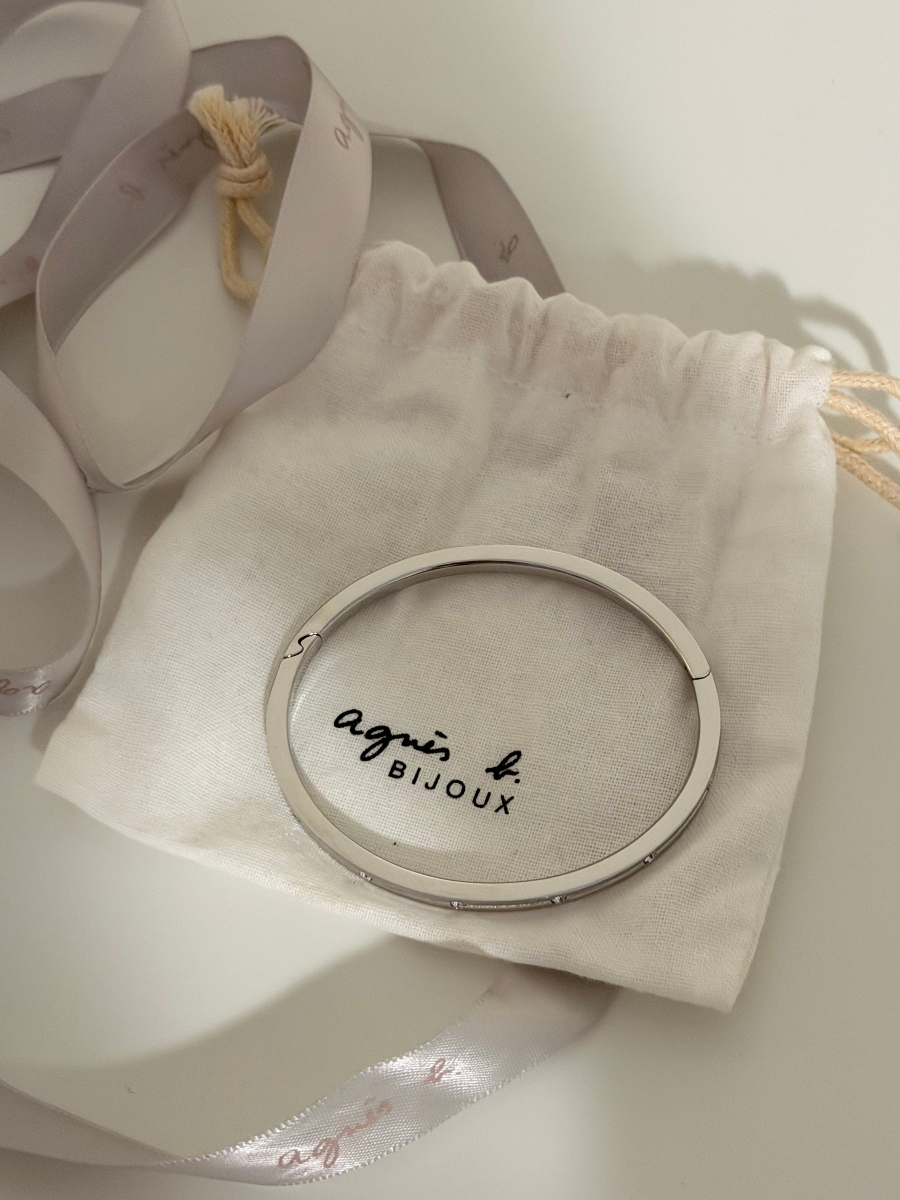 agnès b. Silver Bracelets - Tone Crystal Bangle - photo 3