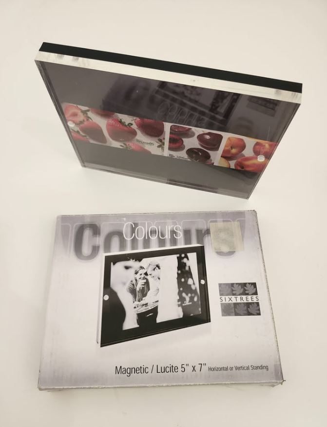Photo Frame Acrylic Magnetic Lucite Block 5" x 7" Picture Frame