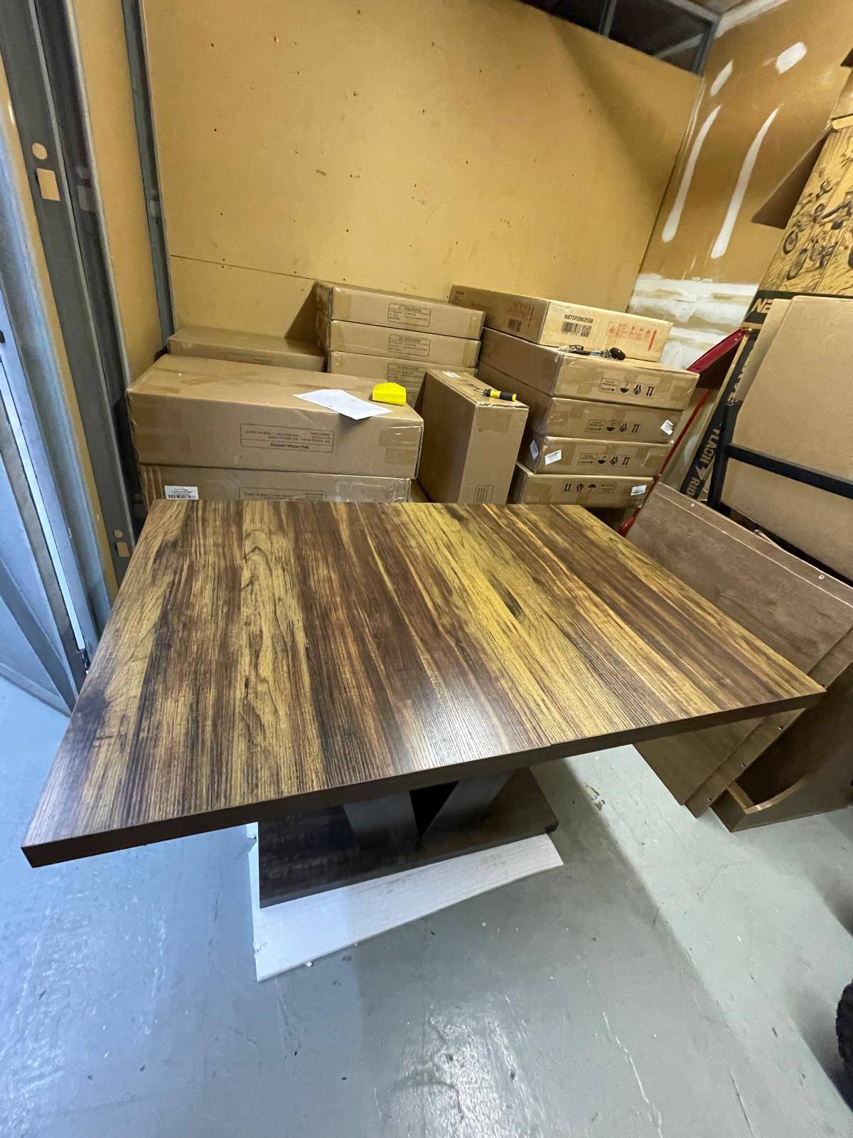 Modern V-Base Dining Table – Wood-Look MDF | 4-Seater - photo 5