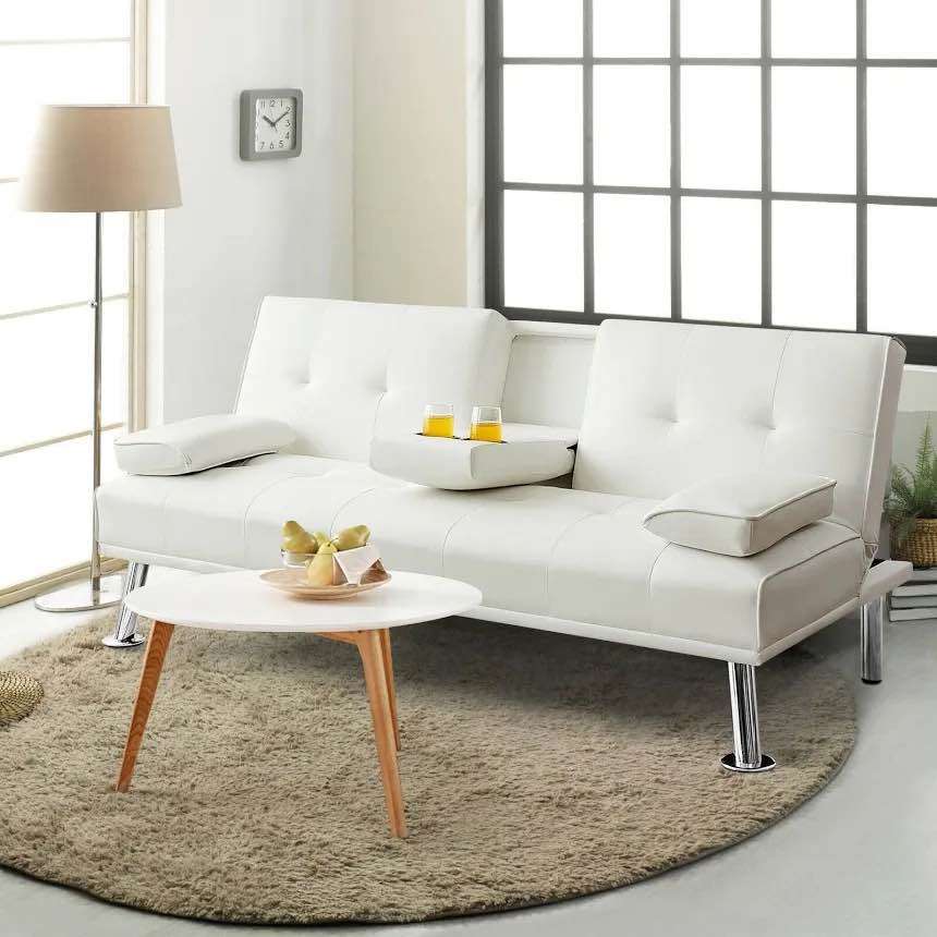 BNIB White Convertible Folding Futon Sofa Bed - photo 2