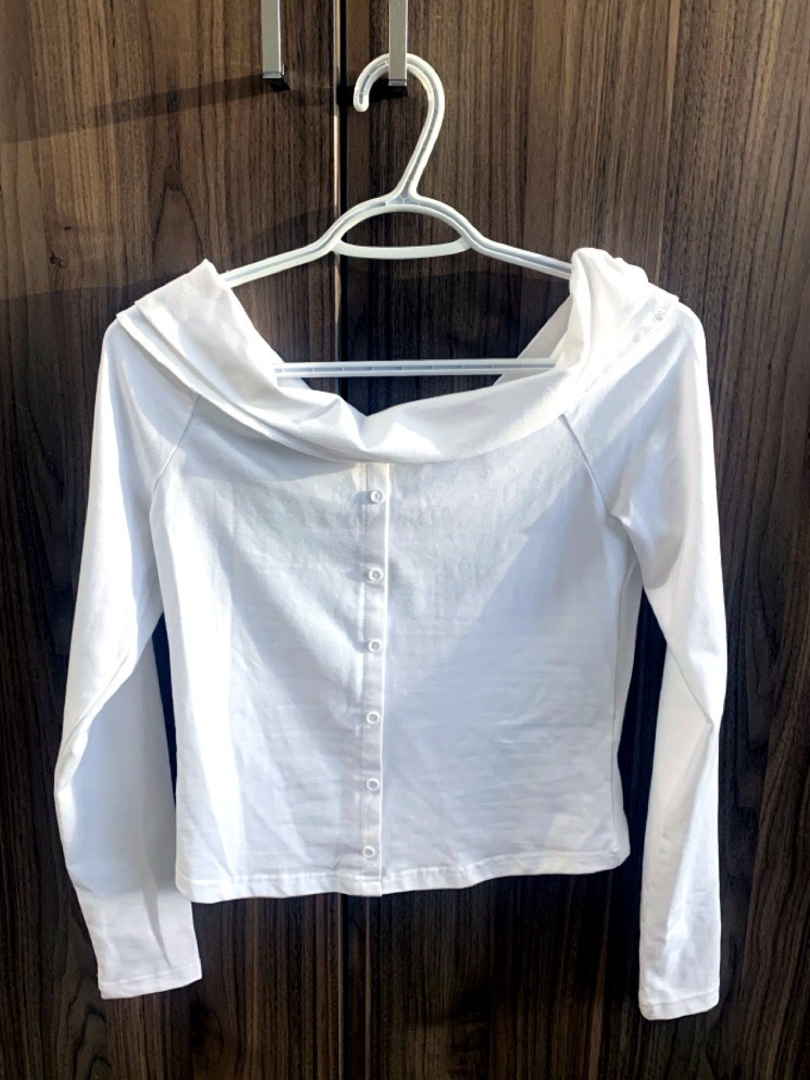 Ardene White Off-Shoulder Button-Front Top — Size M, New