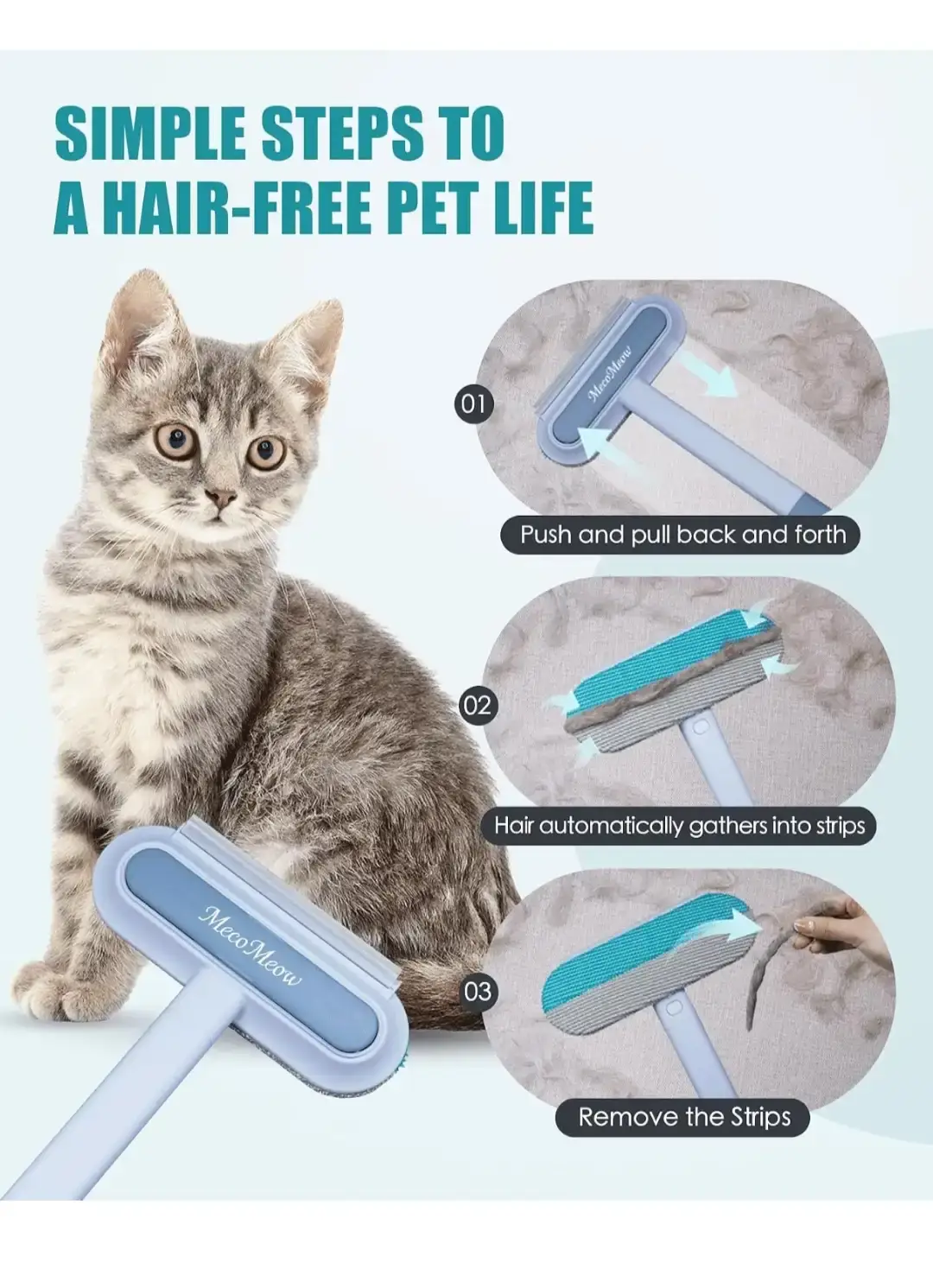 MecoMeow Pet Hair Removal Brush - photo 4