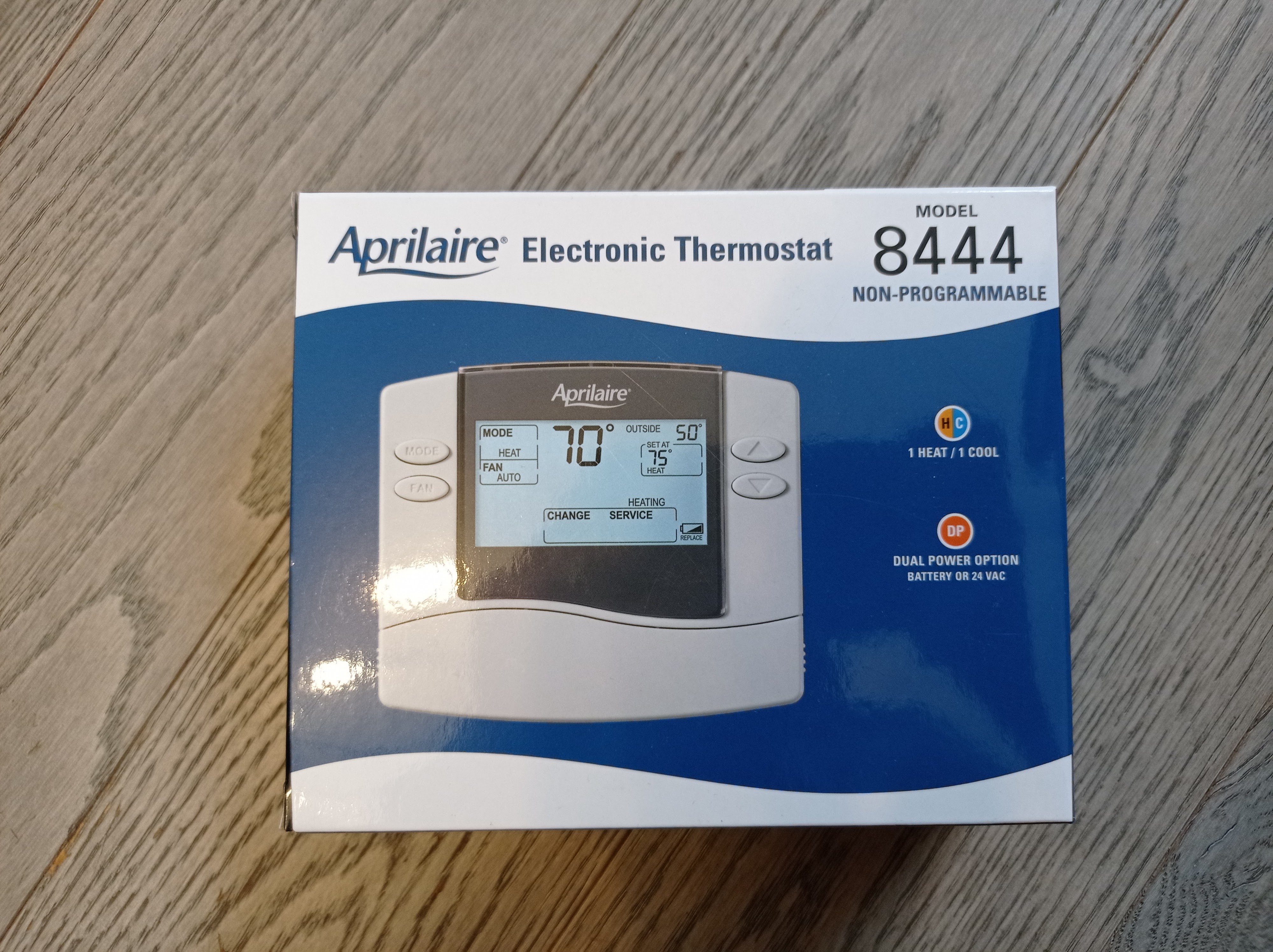 Brand New in Box Aprilaire 8444 Non-Programmable Thermostat - photo 4