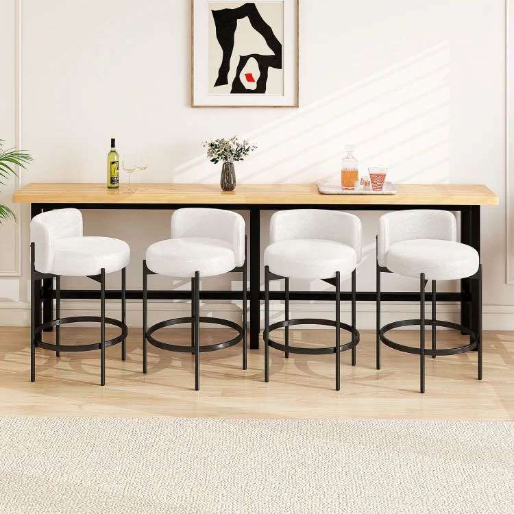 BNIB 24.5'' Boucle Modern Barstools for Island & Dining Room - photo 3