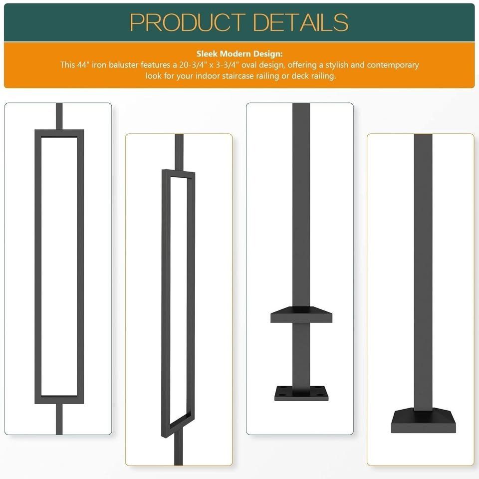 NEW DIYHD Iron Baluster 44" 12-Pack for Stair Railing Post Deck - photo 5