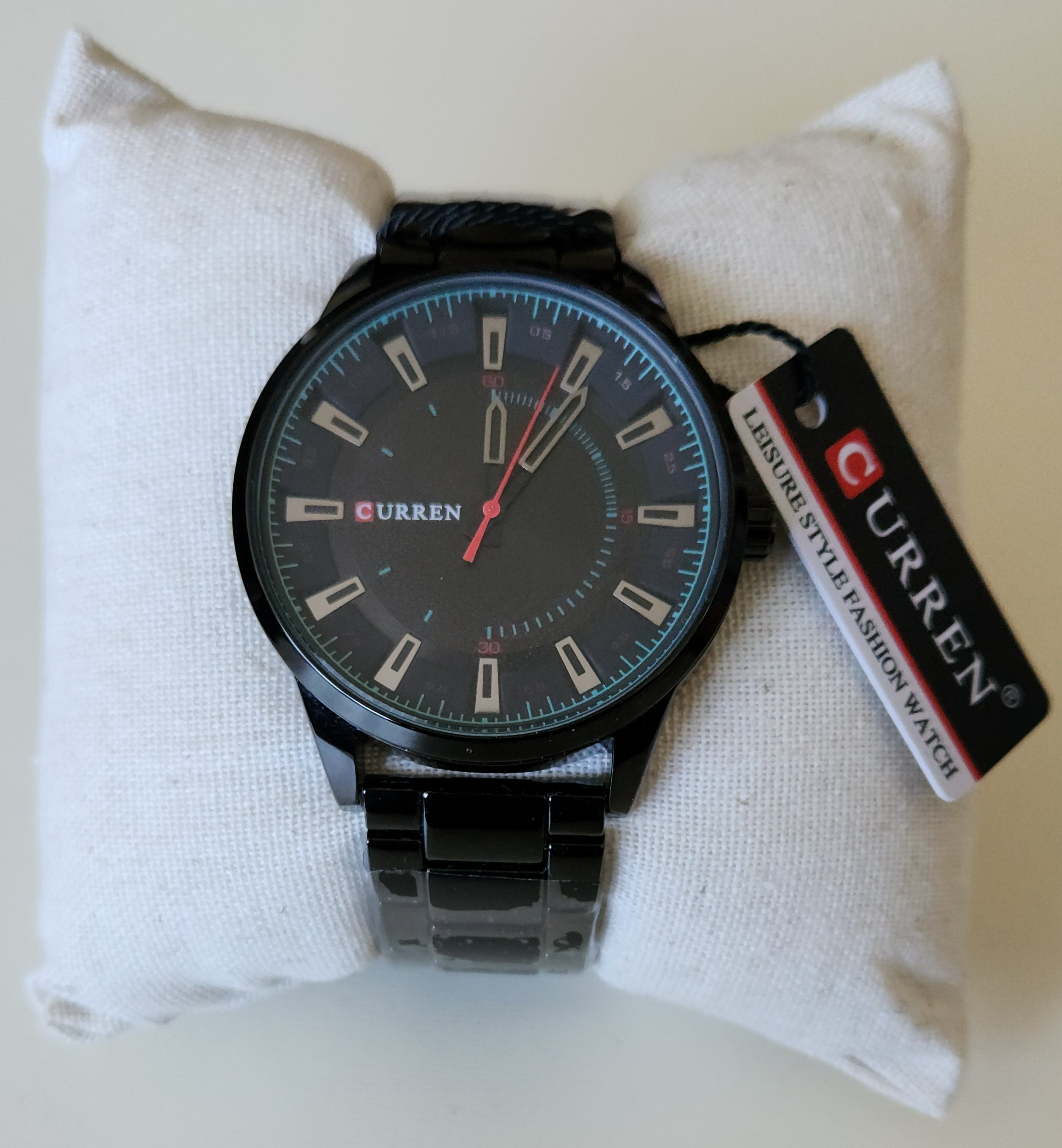 Curren Men's Fashion Watch – Black Stainless Steel, Brand New