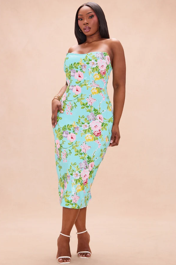 Nova Luxe Strapless Sequin Midi Dress *Brand New With Tags* - photo 5