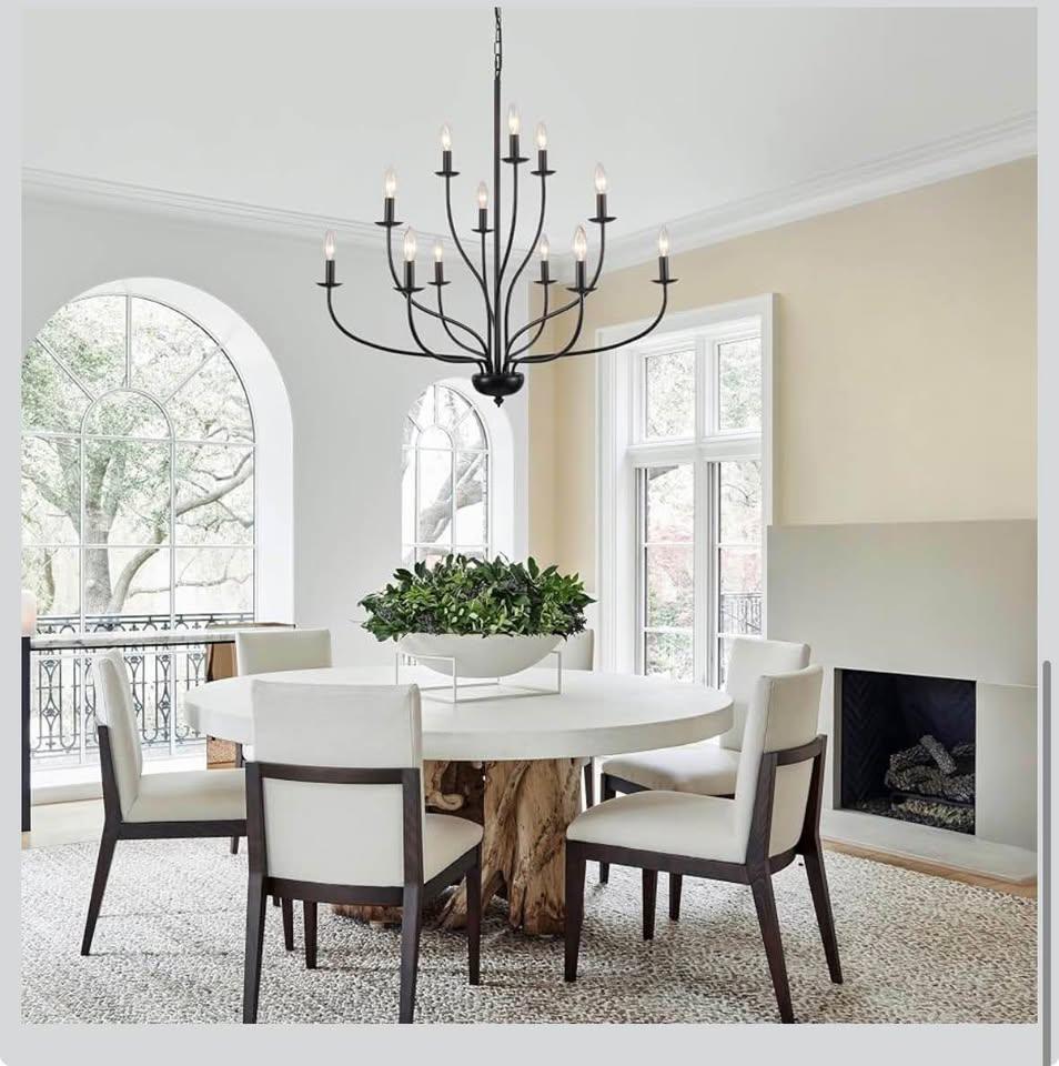 12 Light Black Chandelier / Light Fixture (New) - photo 4
