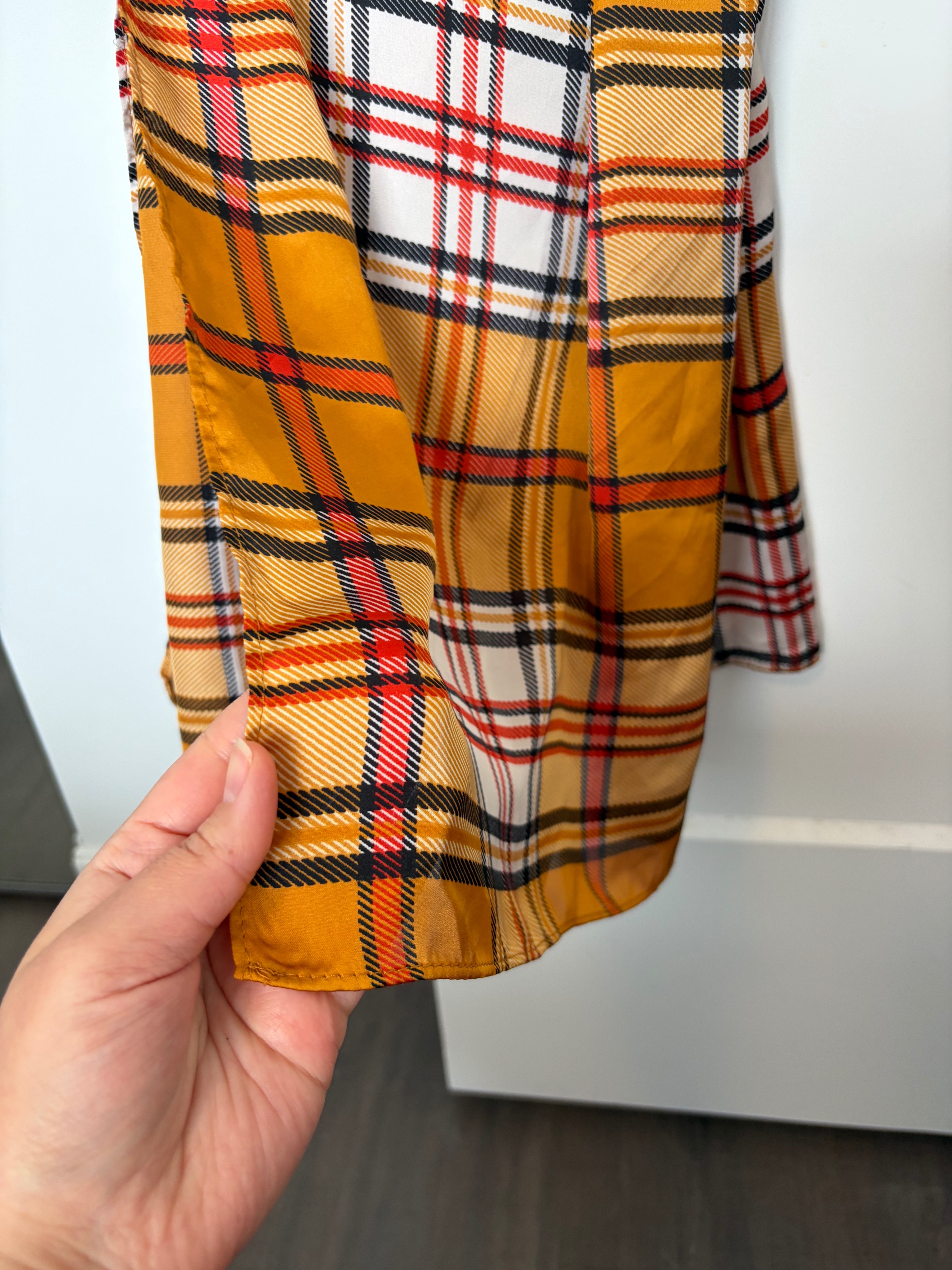 Zara Plaid Yellow and Red Women's Scarf - photo 2