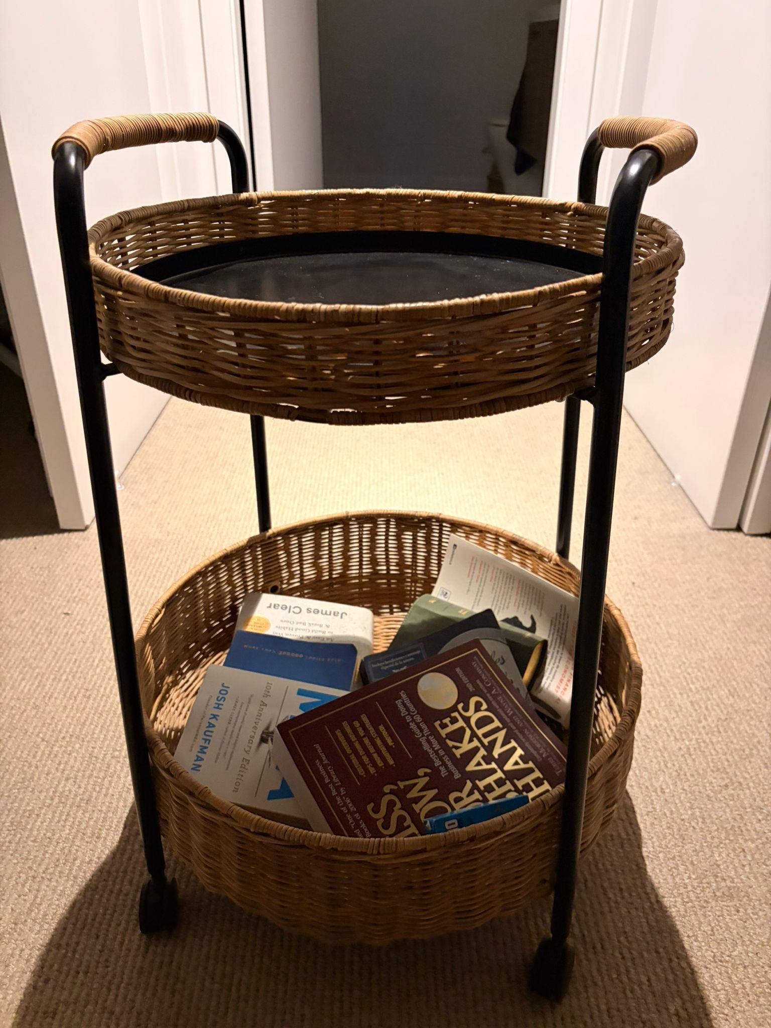 IKEA Rolling Rattan Side/Bar Cart - photo 2