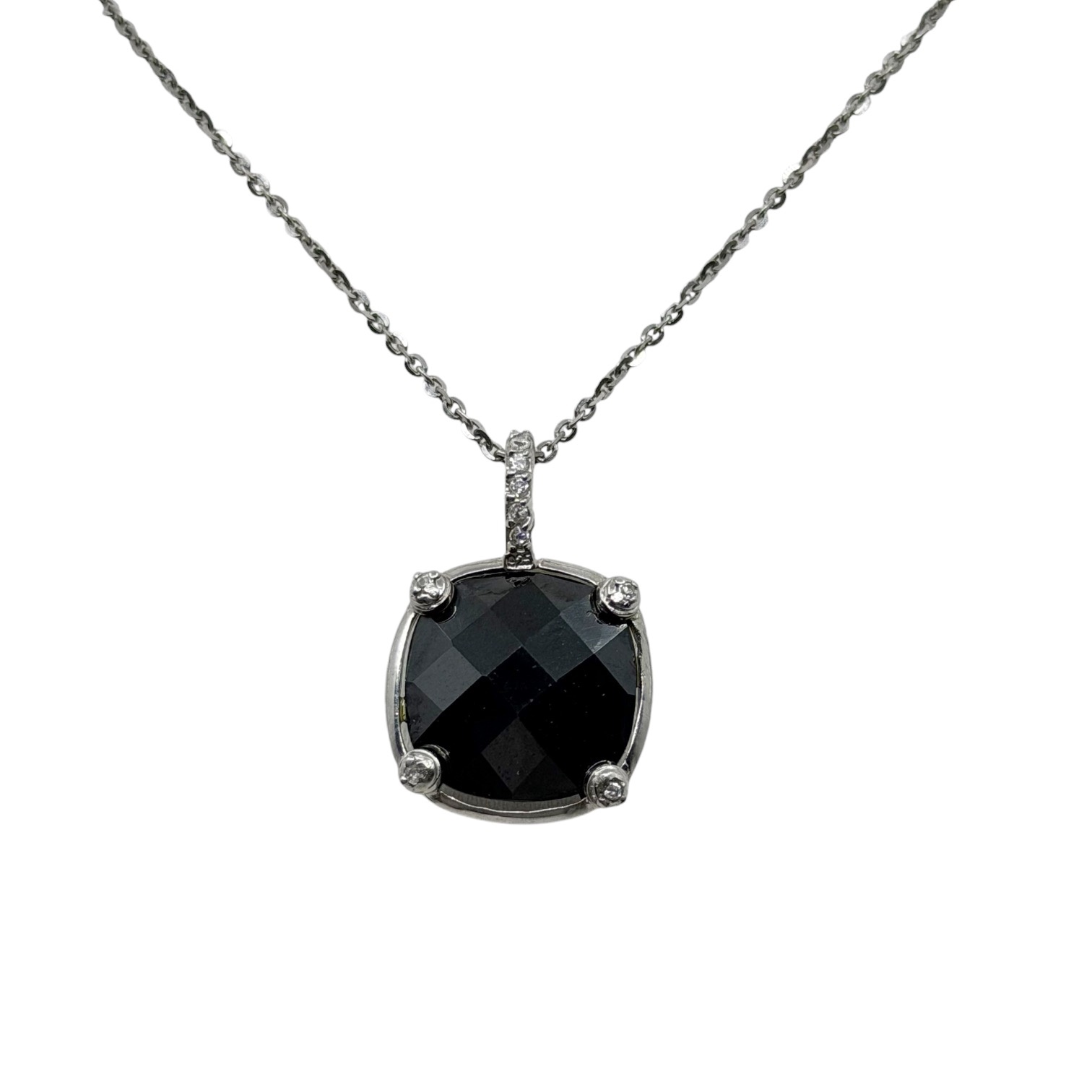 Berricle Sterling silver onyx & cubic zirconia necklace - GM8 - photo 2