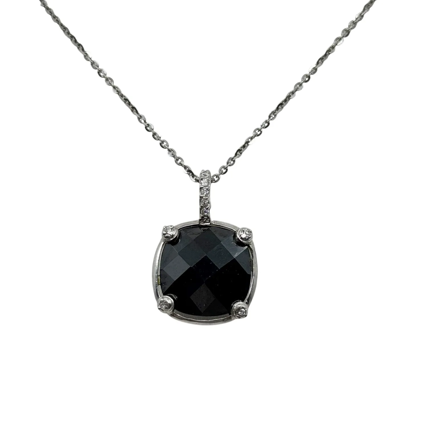 Berricle Sterling silver onyx & cubic zirconia necklace - GM8 - photo 2