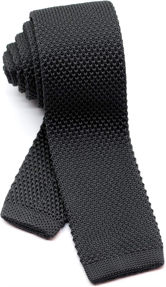 Men’s Slim Knit Tie 2.2” – Charcoal Grey