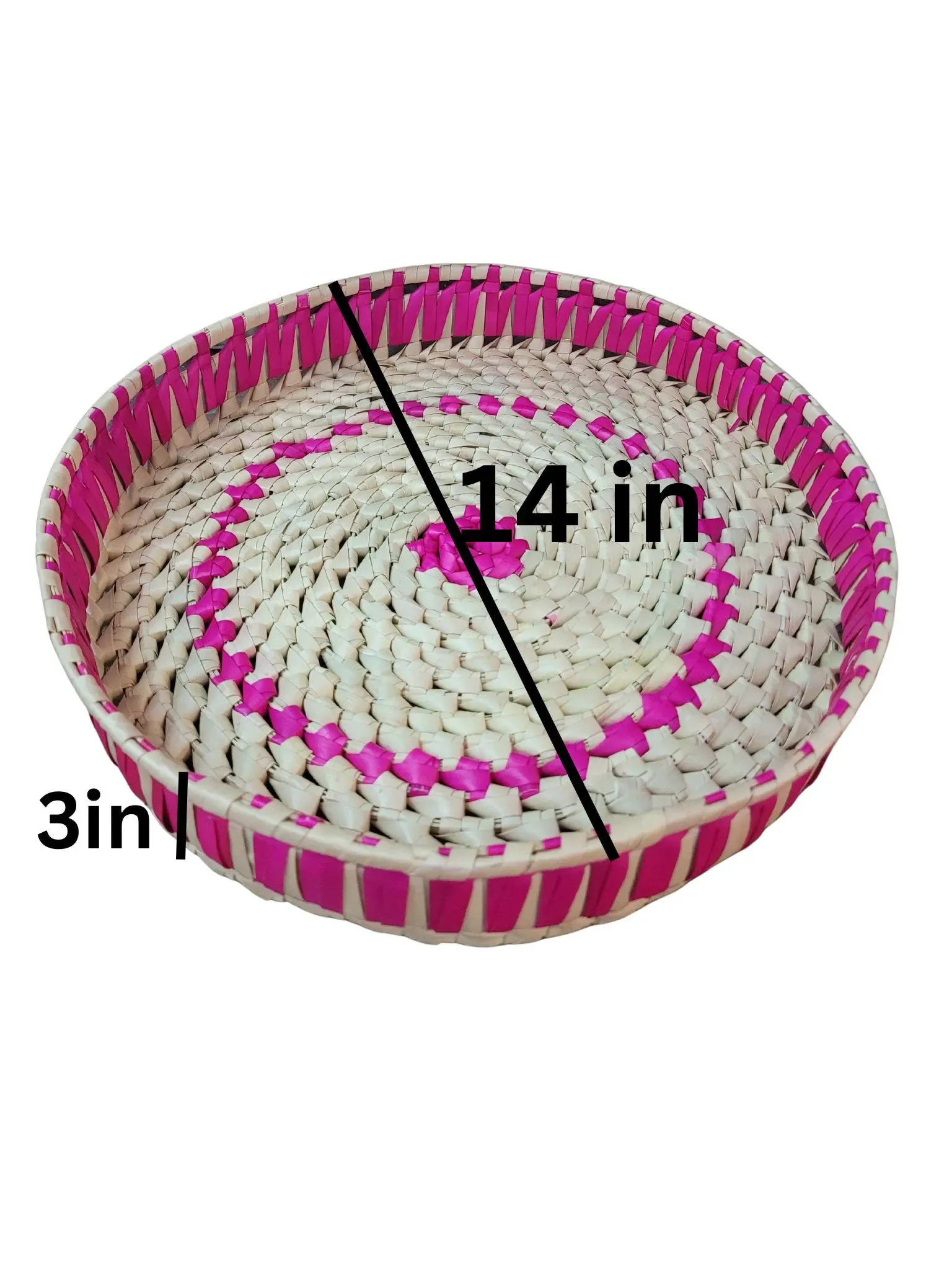 Round Palm Leaf tray/Storage/Basket , Handwoven Palm Leaf tray