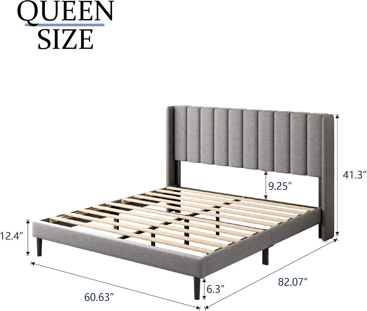 Free Queen-Size Gray Bed Frame - photo 2