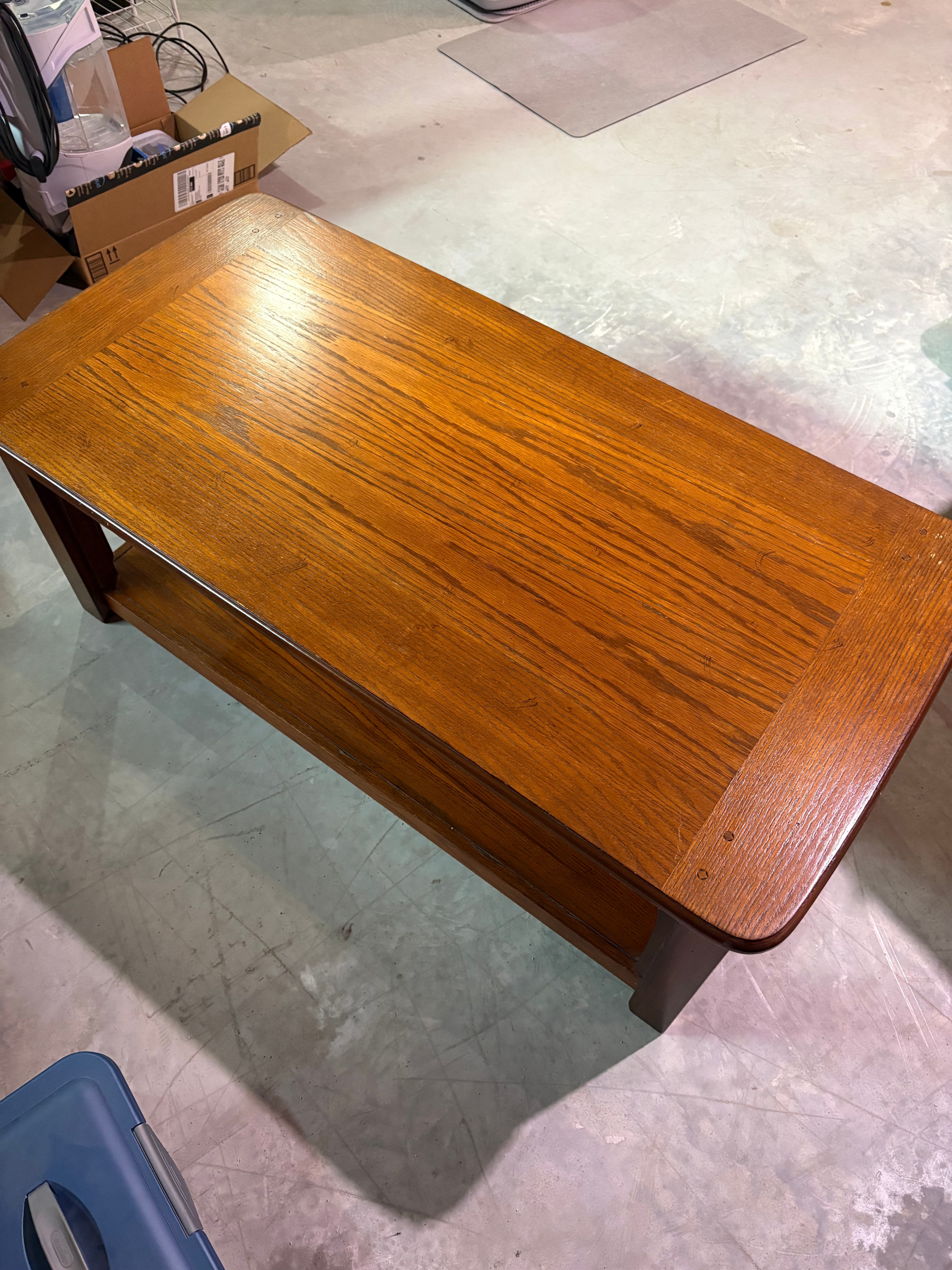 Coffee Table Solid Oak Wood with lower shelf
