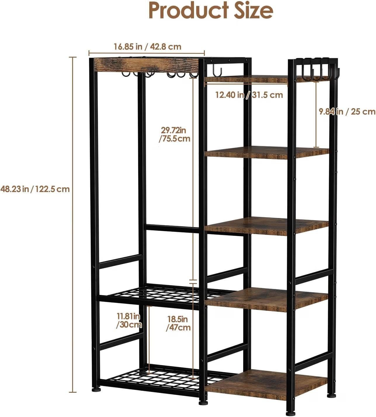 5 Tier Cast Iron Pot Rack Pan Organizer Cookware Storage Shelf - photo 2