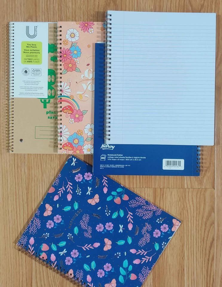 2x Assorted Spiral Notebooks 80 college ruled sheets per book