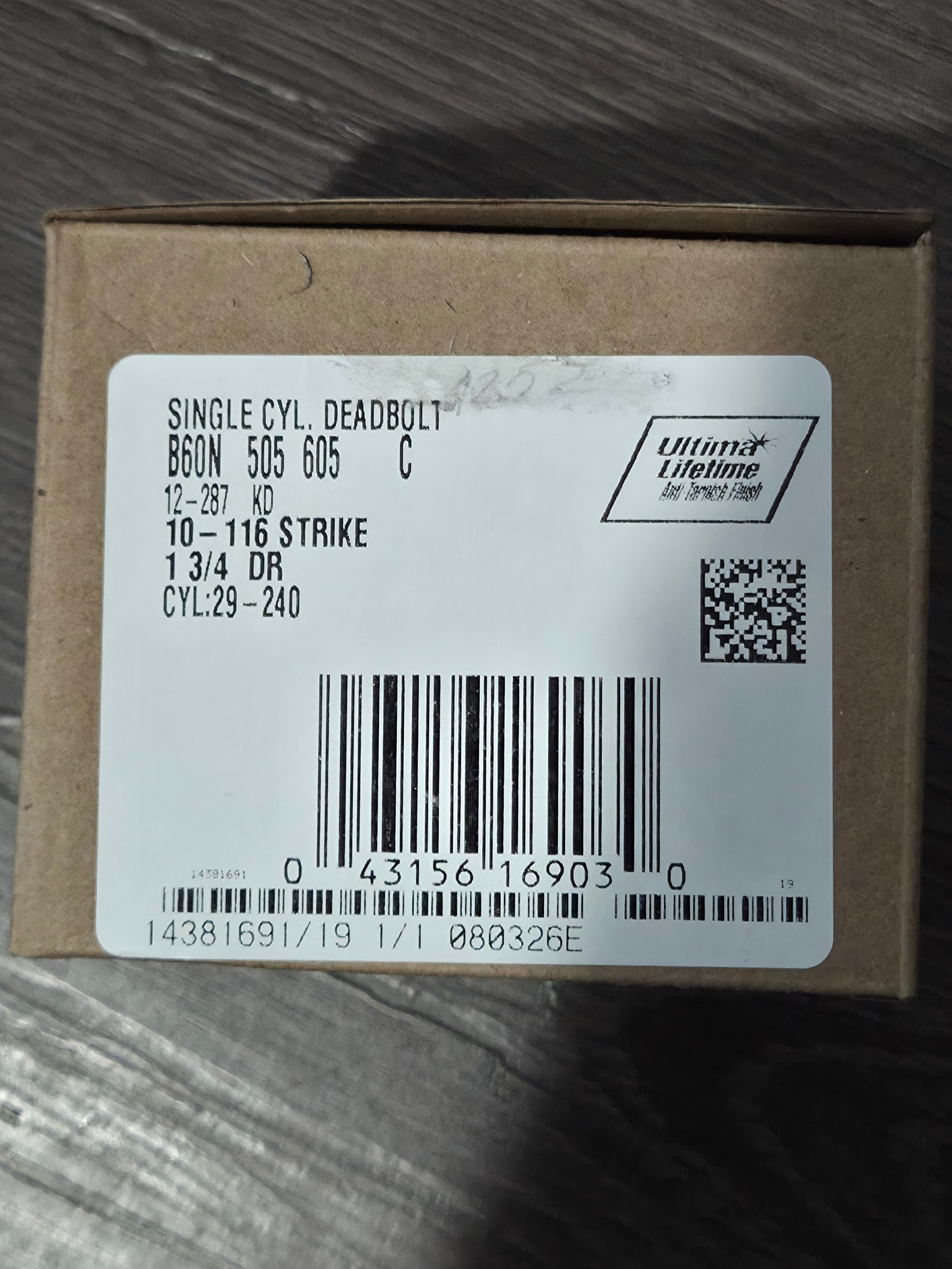 Brand New Schlage Single Cylinder Deadbolt – Bright Brass - photo 2