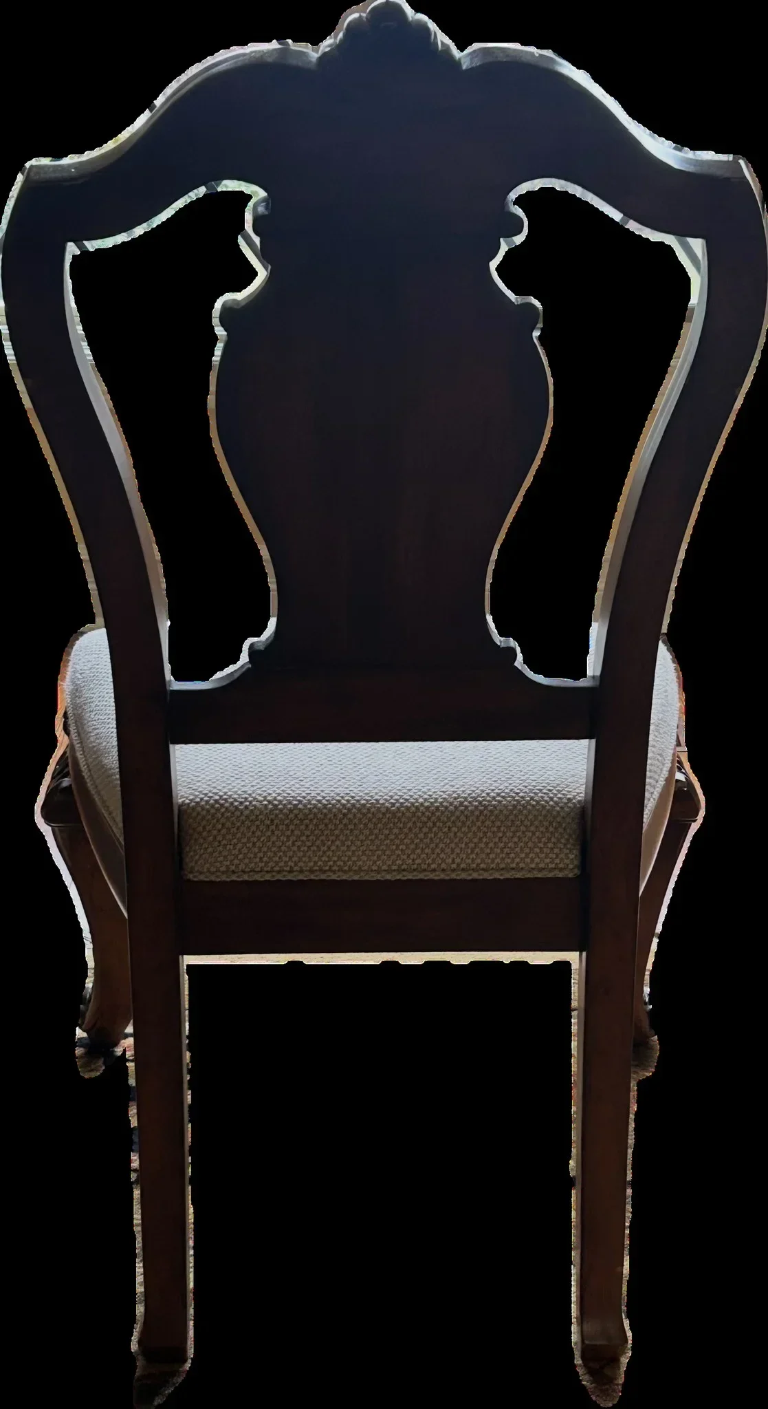 Ornate Carved Wood Dining Chair w/ Upholstered Seat - photo 2