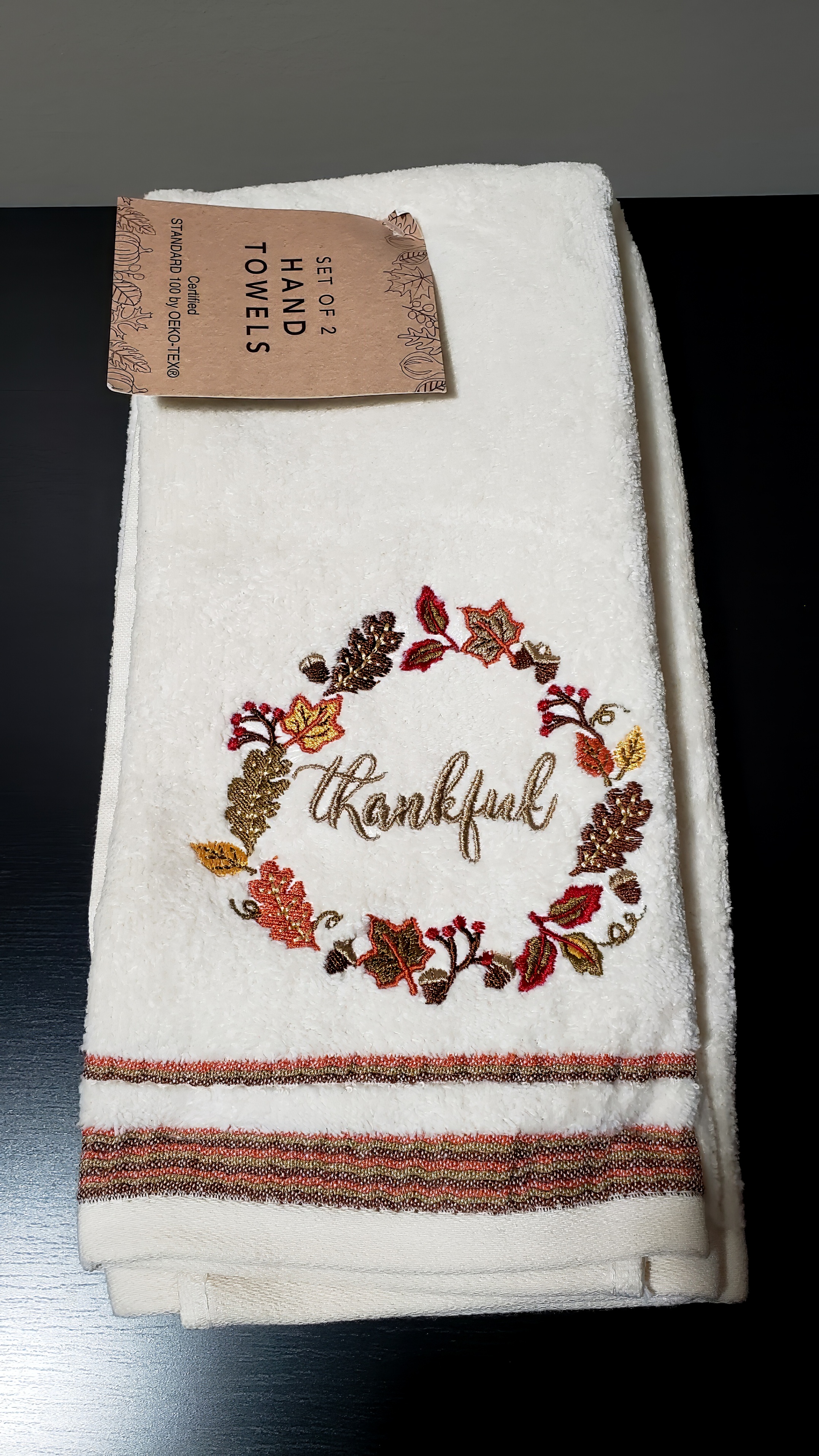 NEW! – 2pc SKL Home 100% Cotton Embroidered Hand Towel Set - photo 2