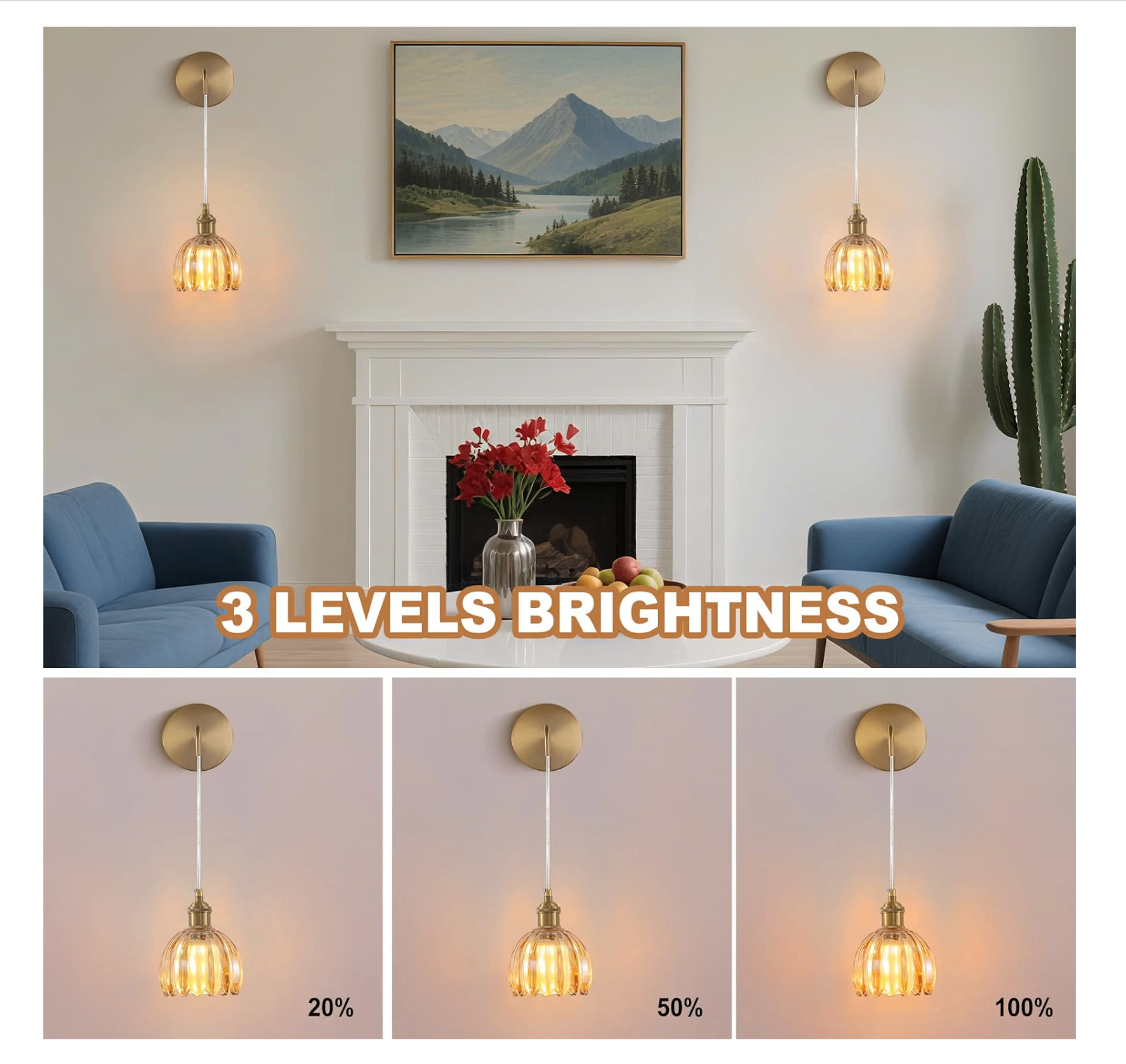 Wall Sconces Set of 2, Battery Operated (New) - photo 5