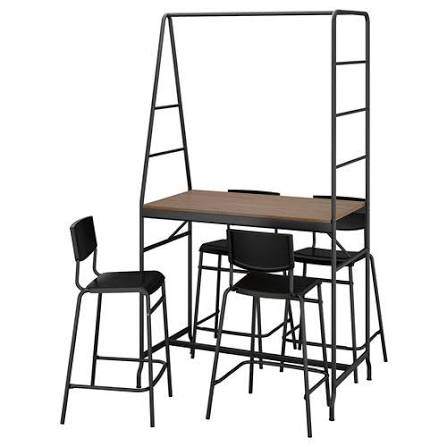 Ikea HAVERUD Table with 4 STIG stools