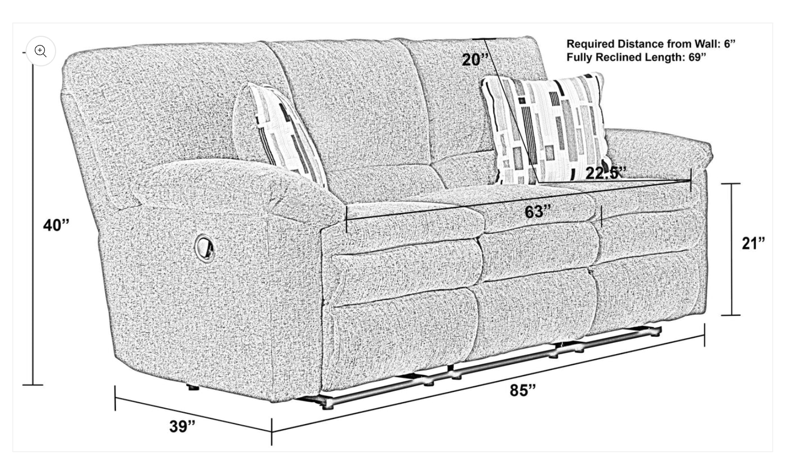 Reclining Sofa/Couch - Pewter Grey (Made by Tosh) - photo 3