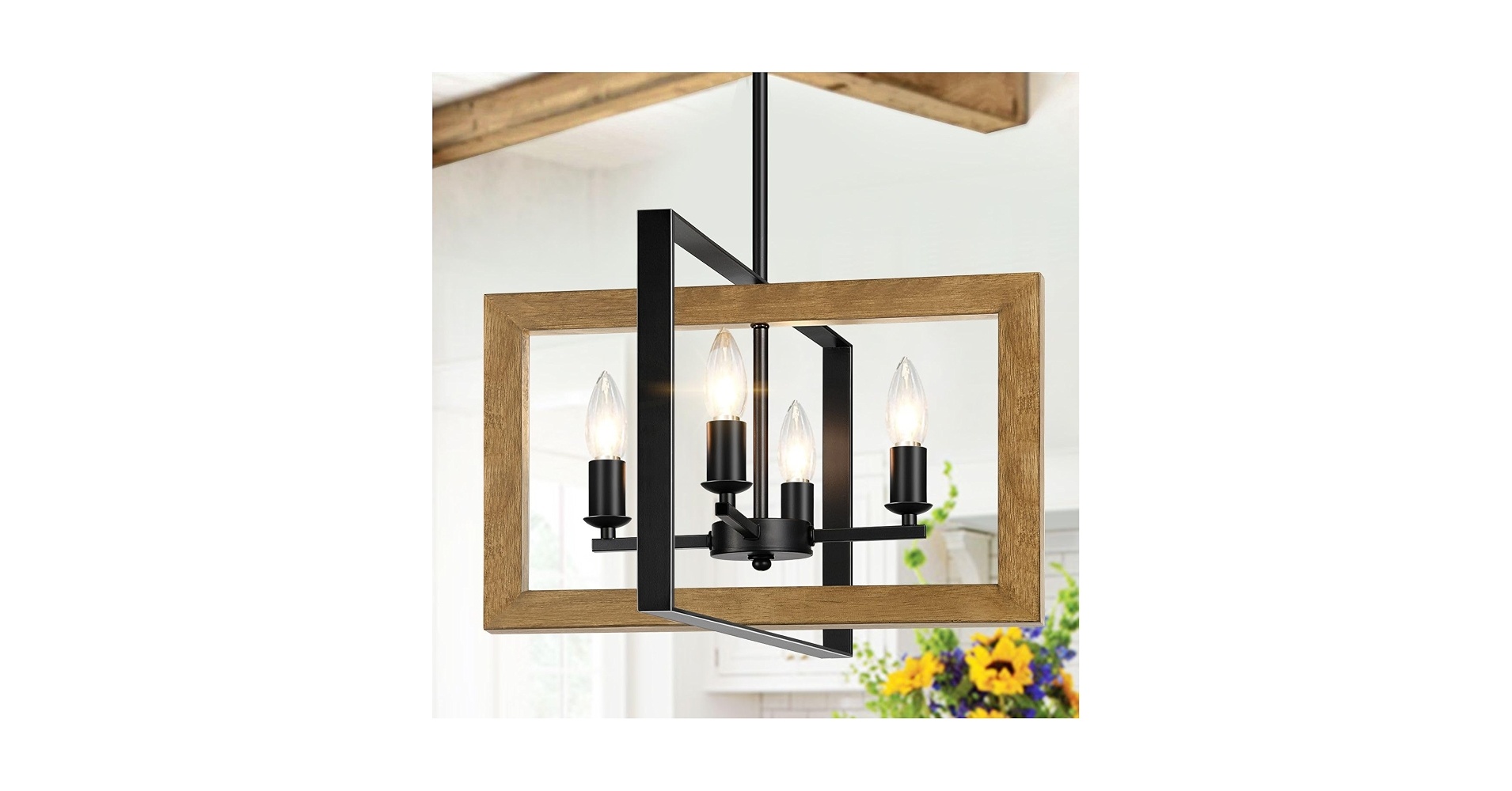 26" Farmhouse Dining Room Chandelier, 4-Light - photo 2