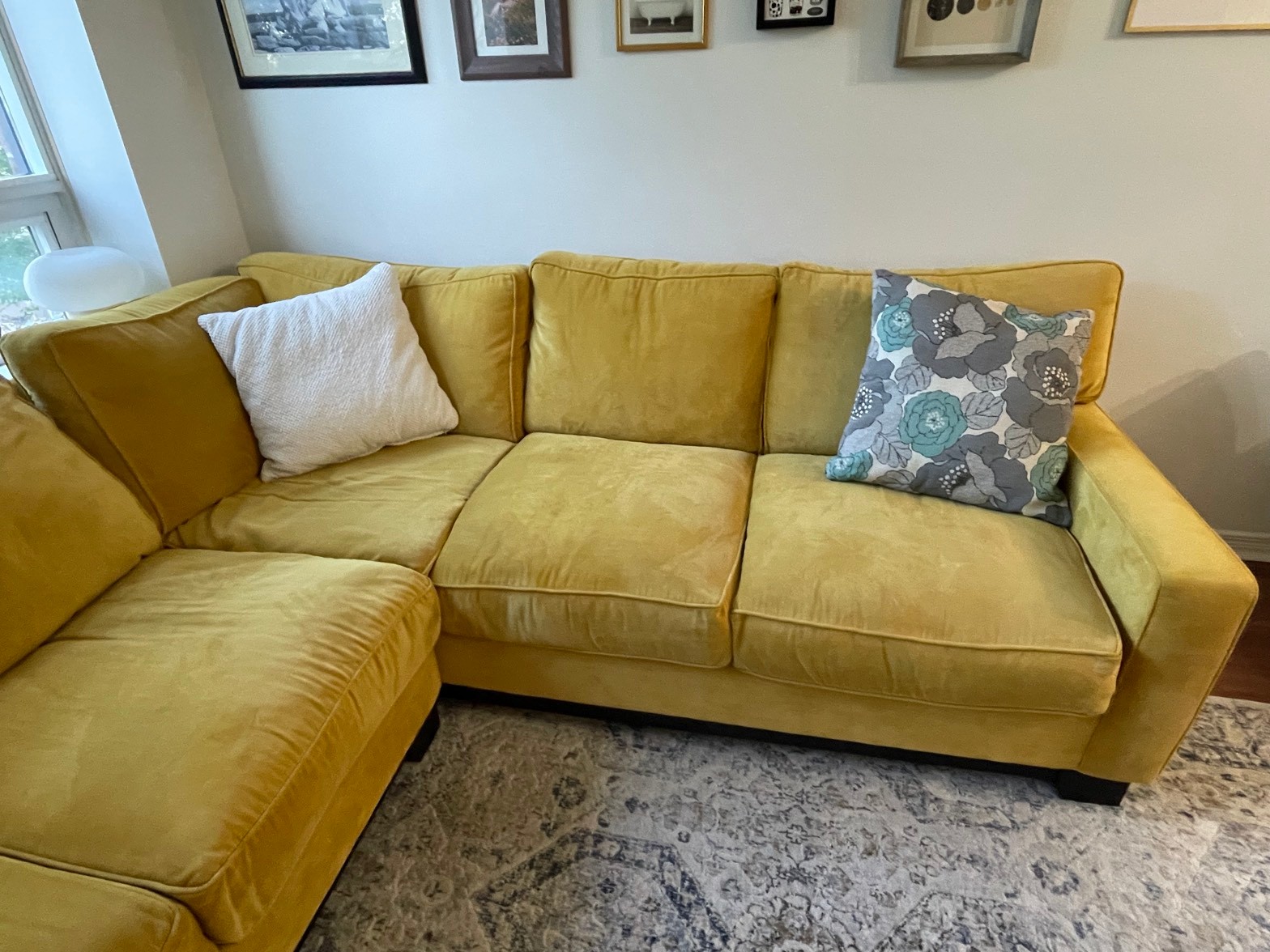 Jonathan Louis L-Sectional, 92x92, Mustard - photo 4