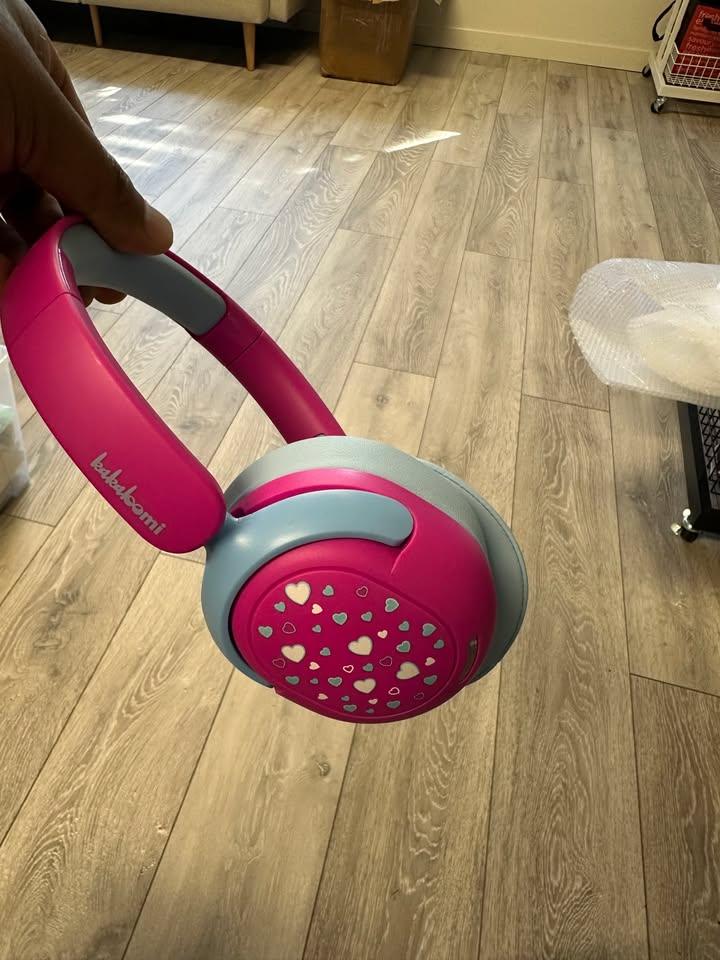 kakabomi Kids ANC Bluetooth Headphones – Pink Hearts - photo 2