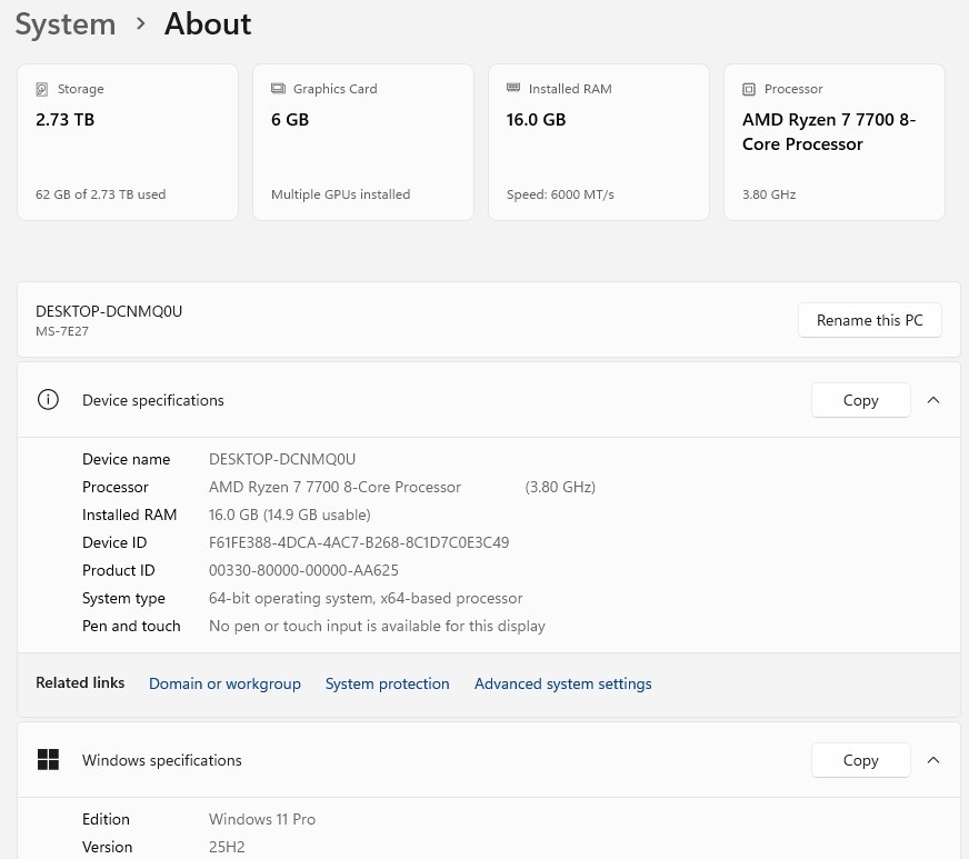 AM5 Gaming PC Setup - R7 7700 / 16GB DDR5 / 3TB  / Monitor - photo 5
