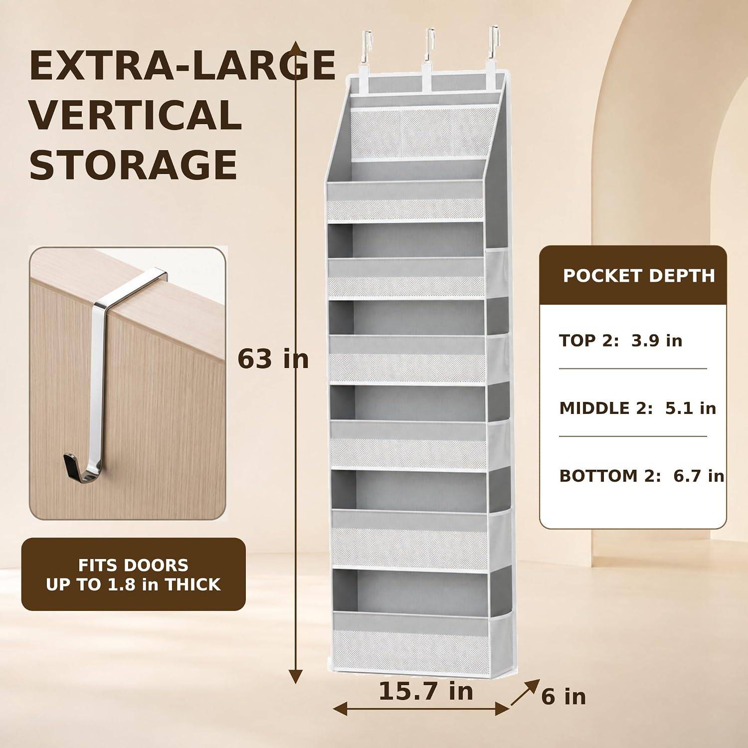 NEW~ 6-Tier Over-the-Door Organizer – 16 Pockets - photo 2