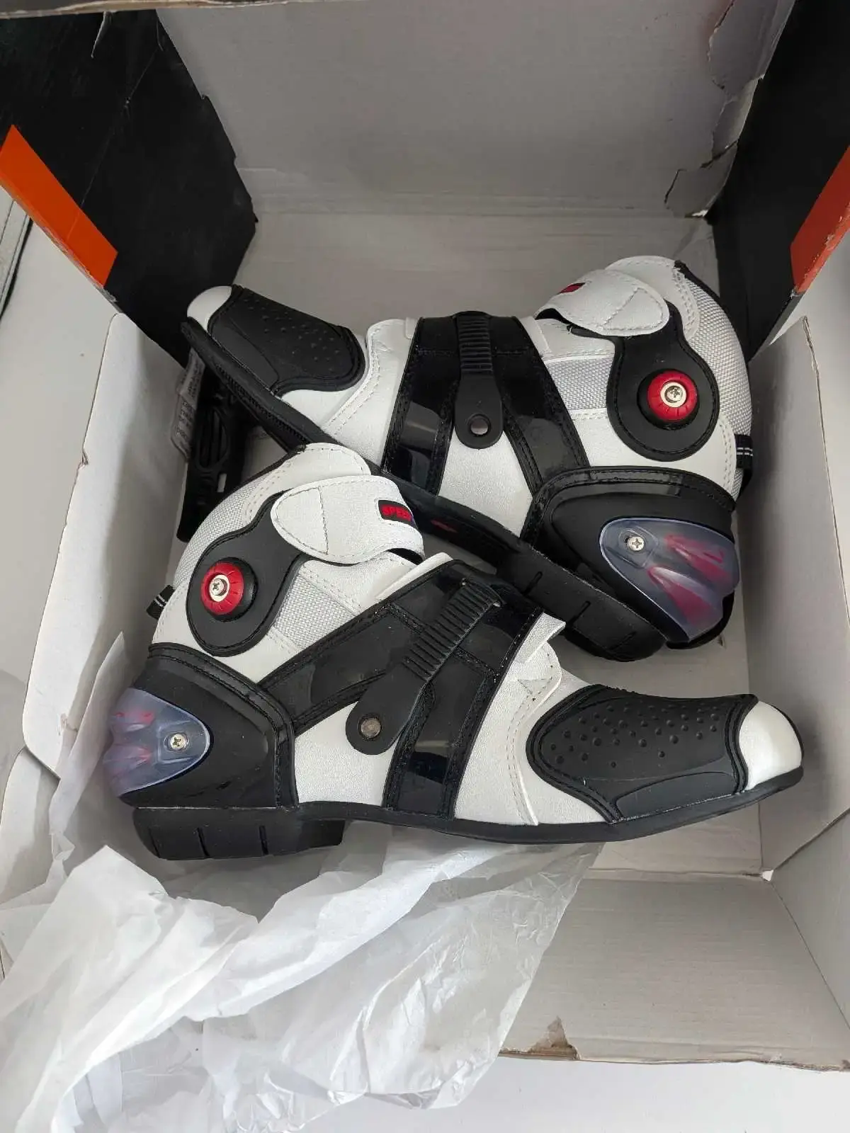 Riding Tribe Motorcycle Touring Boots - White Size 9 - photo 5