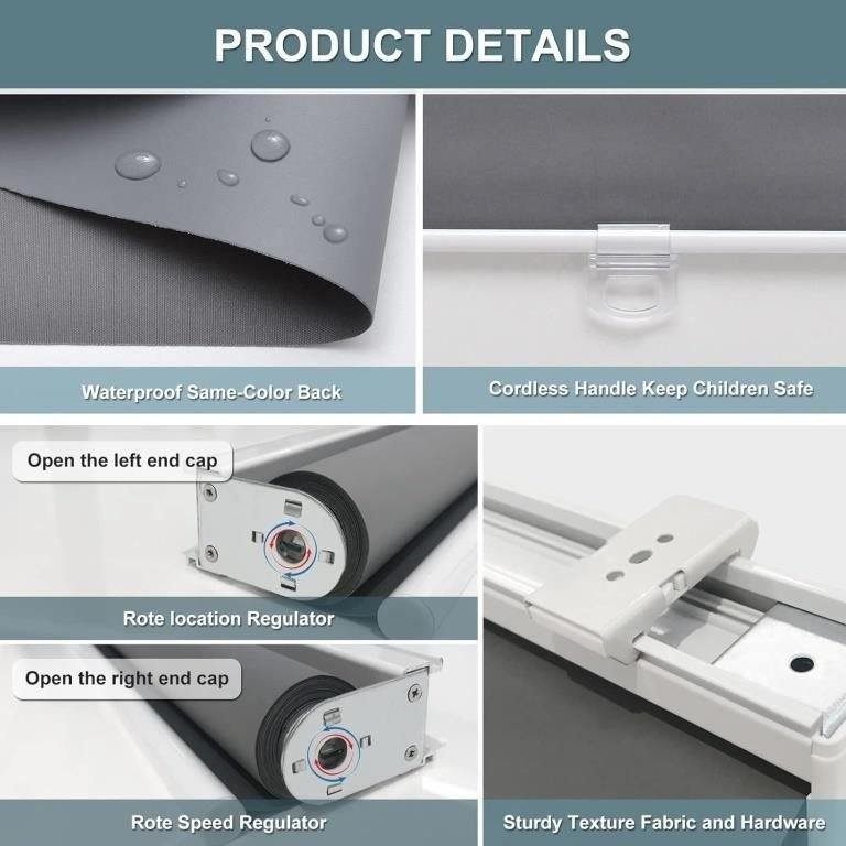 New AOSKY Cordless Blackout Window Blind W47"xH72" Spring system - photo 2