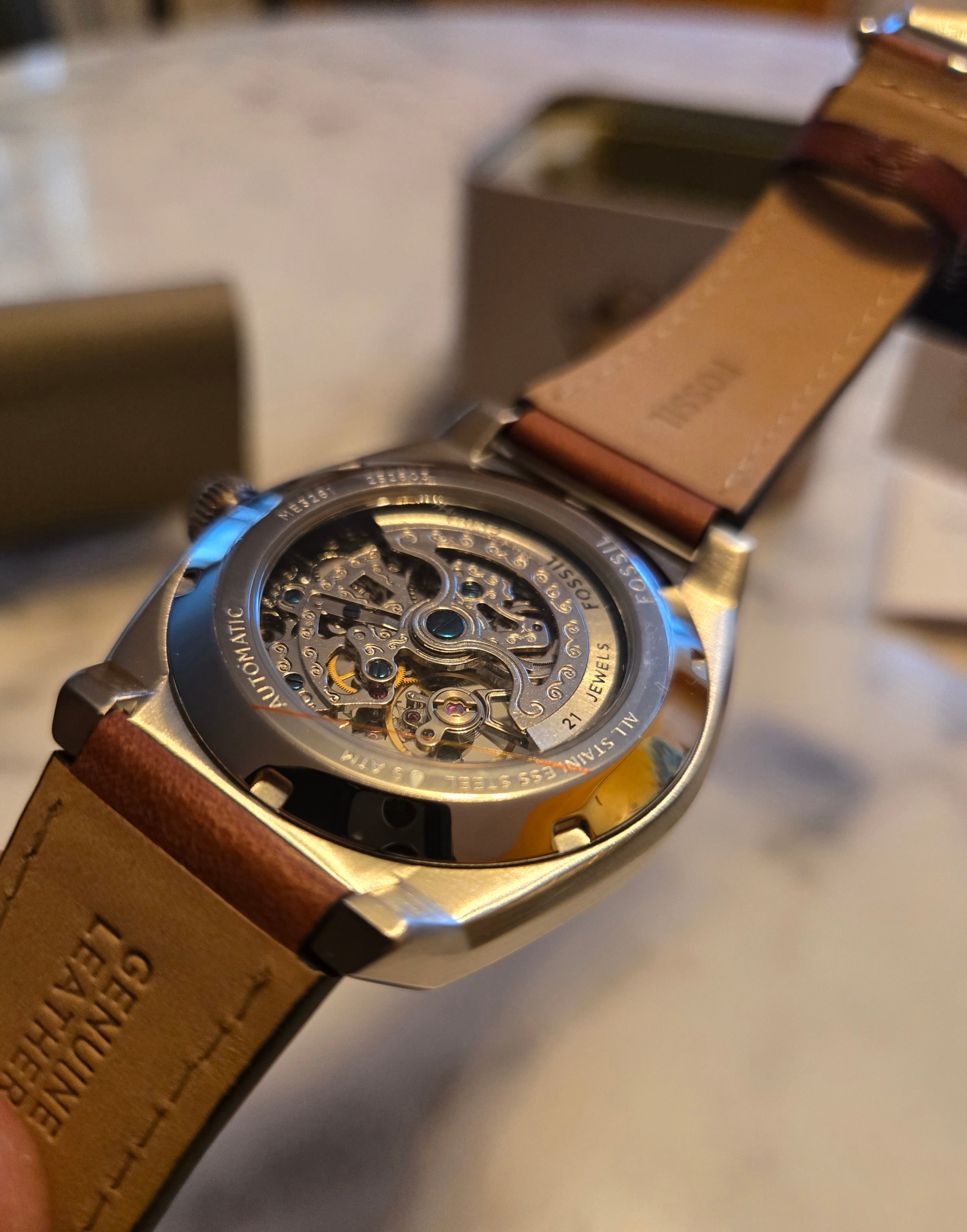 Fossil Everett Automatic Green Skeleton Dial New in Box - photo 4