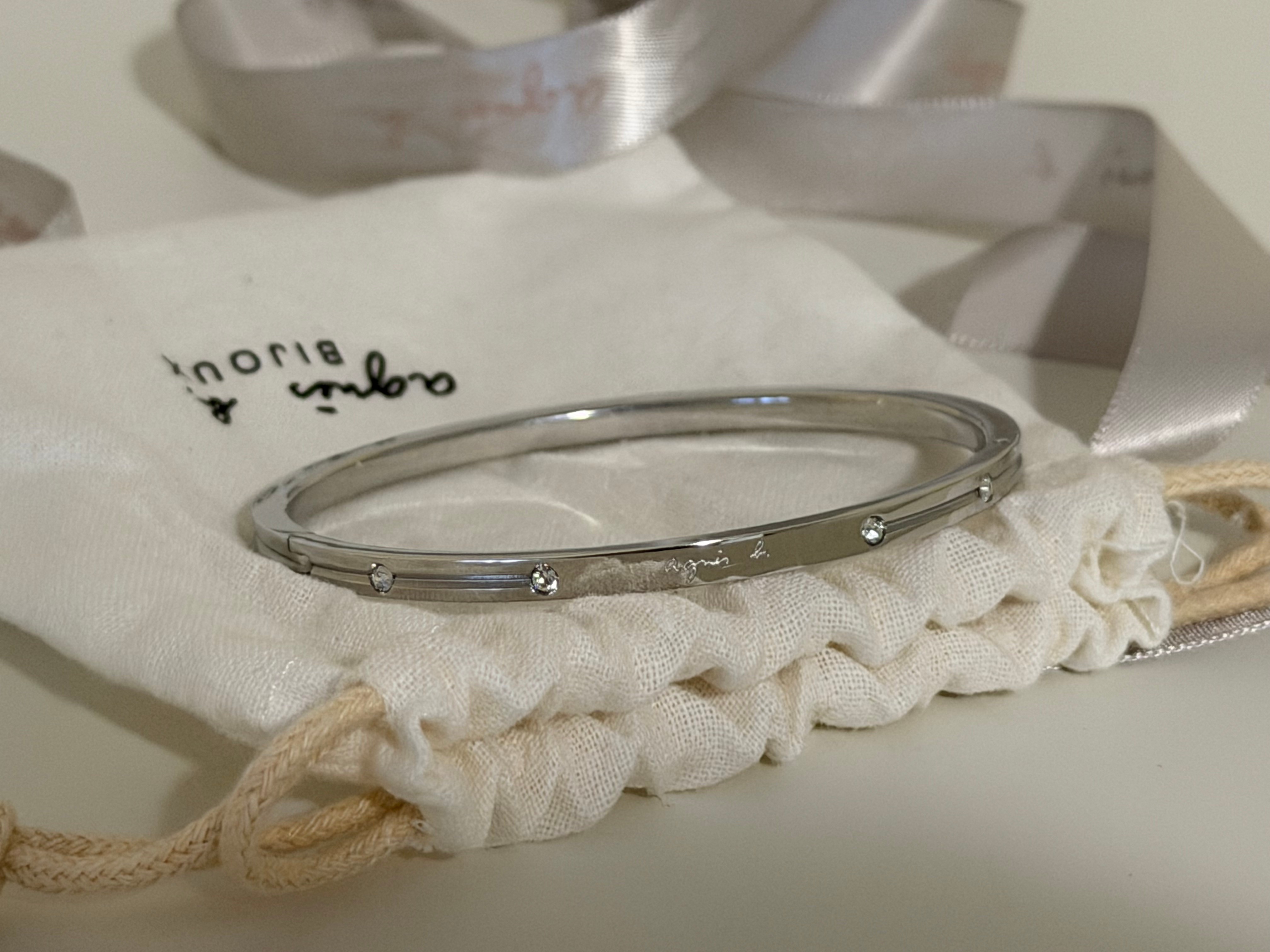 agnès b. Silver Bracelets - Tone Crystal Bangle