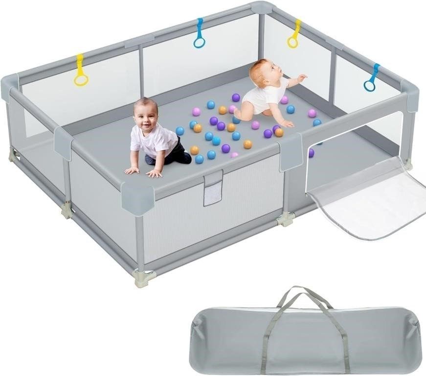 New BQKOZFIN Large Baby Playpen, 79"x71" Playpen, Soft Mesh