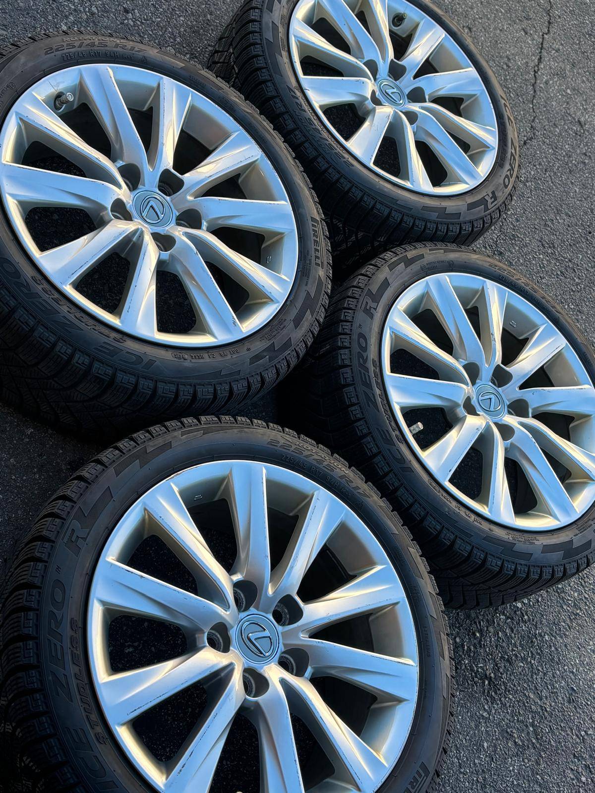 OEM 17”Lexus(5x114)+225/45/R17 Pirelli Snows-Lexus IS/ES/Camry