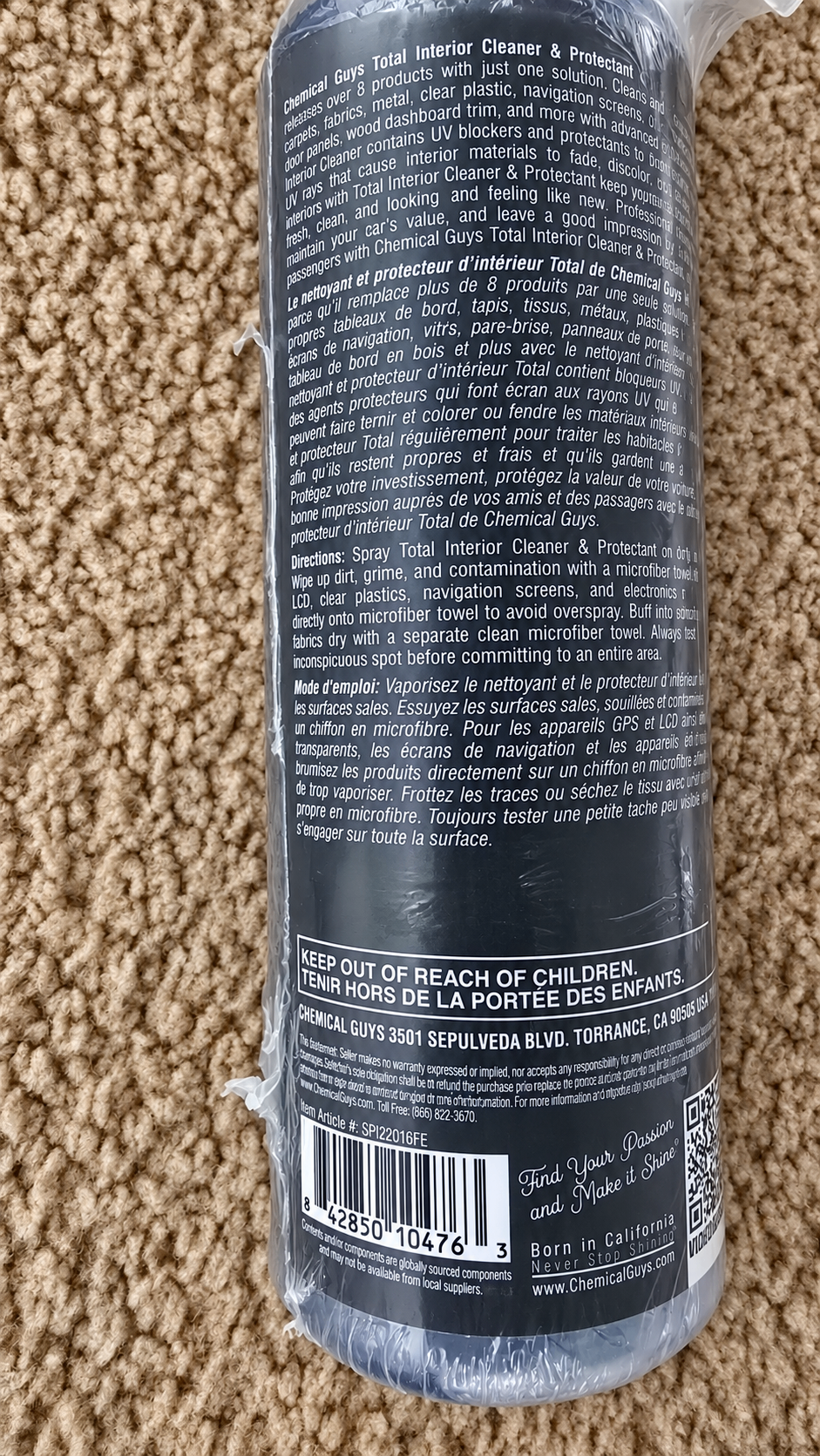 Chemical Guys Total Interior Cleaner & Protectant - photo 2