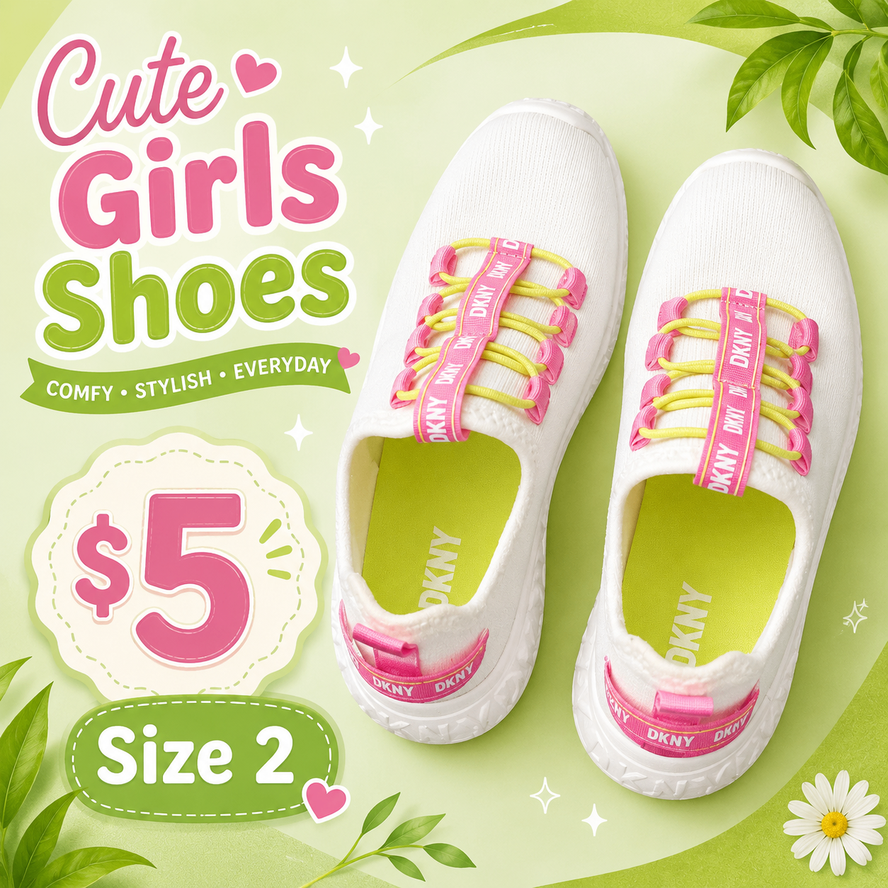 Cute DKNY Girls Shoes - Size 2 - Only $5 - photo 3