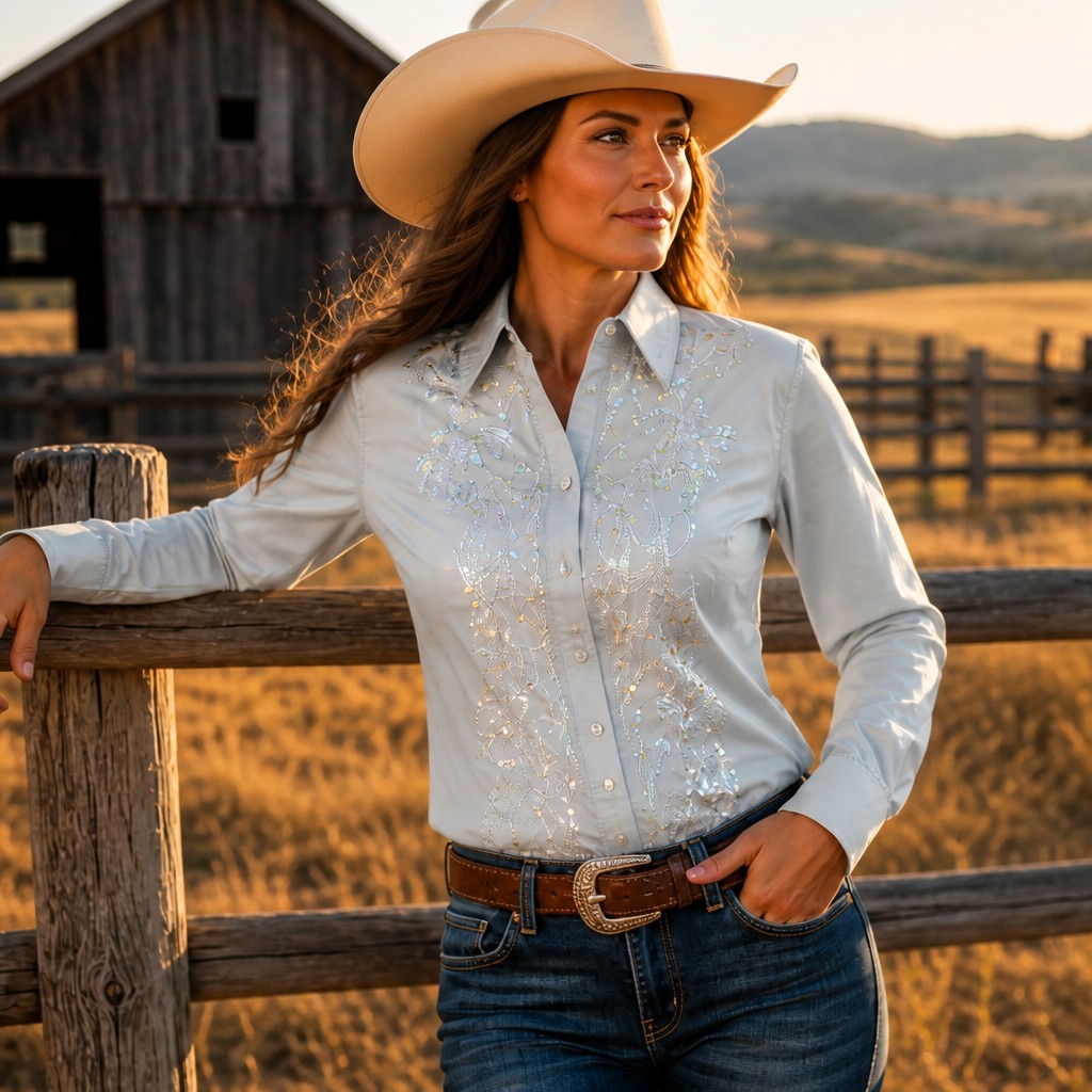 🤠 NEW Dalia Western Cowgirl Shirt / Blouse Cowgirl Western NEUVE
