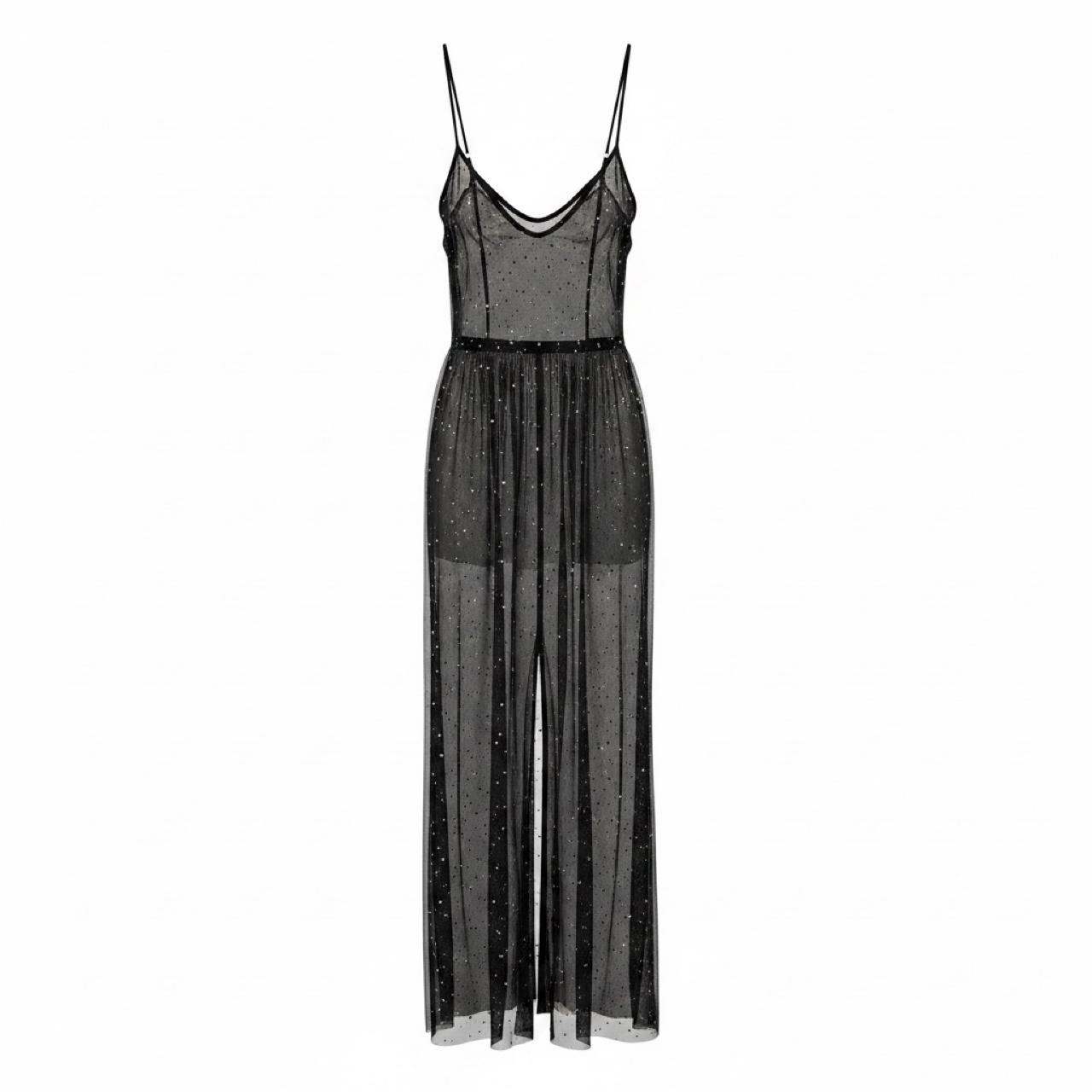 Black Sheer Sequin Overthrow – Layer Over Dress – Brand New - photo 2