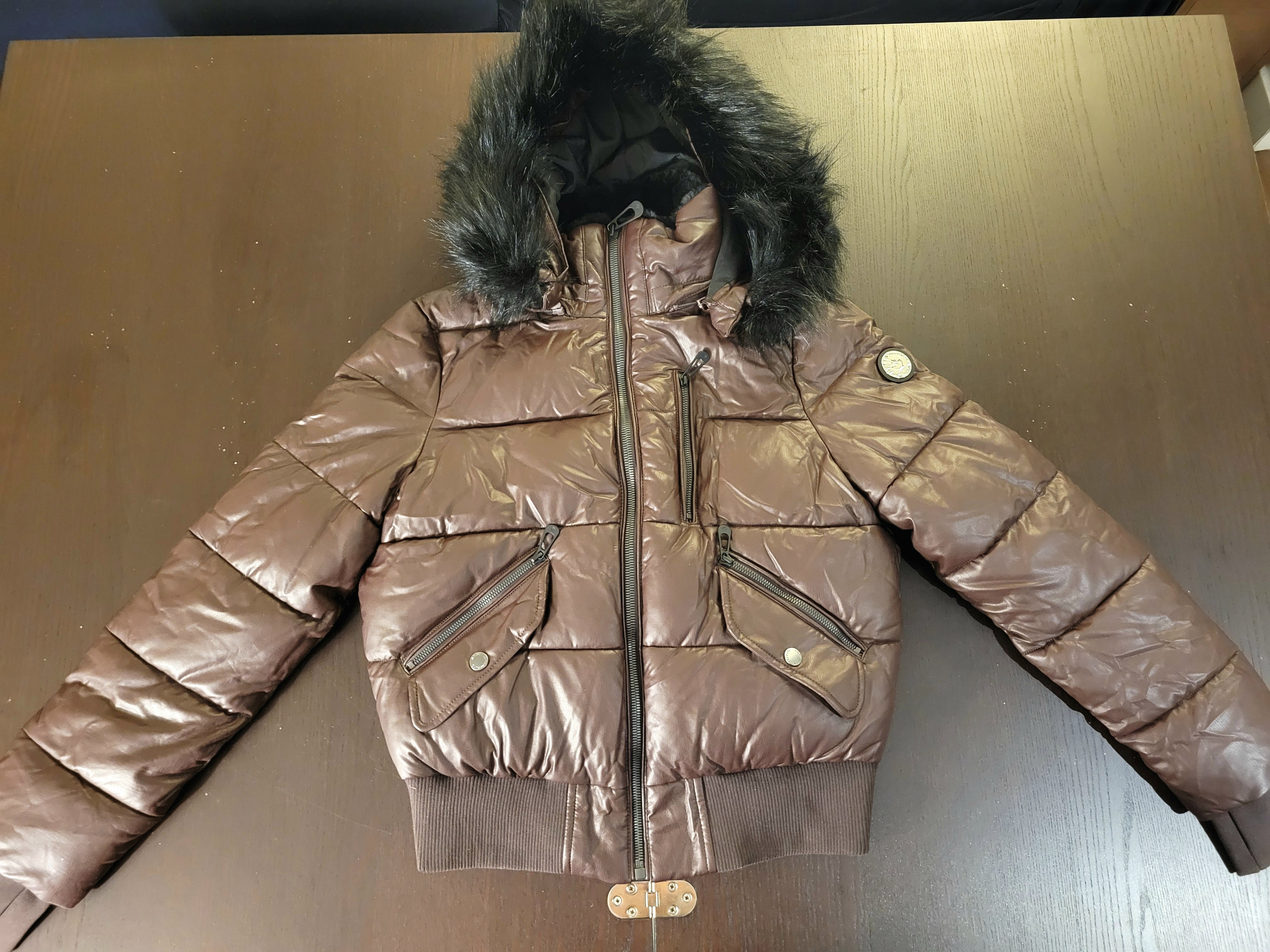 NOIZE brown quilted puffer bomber jacket (NEW, NEVER USED)