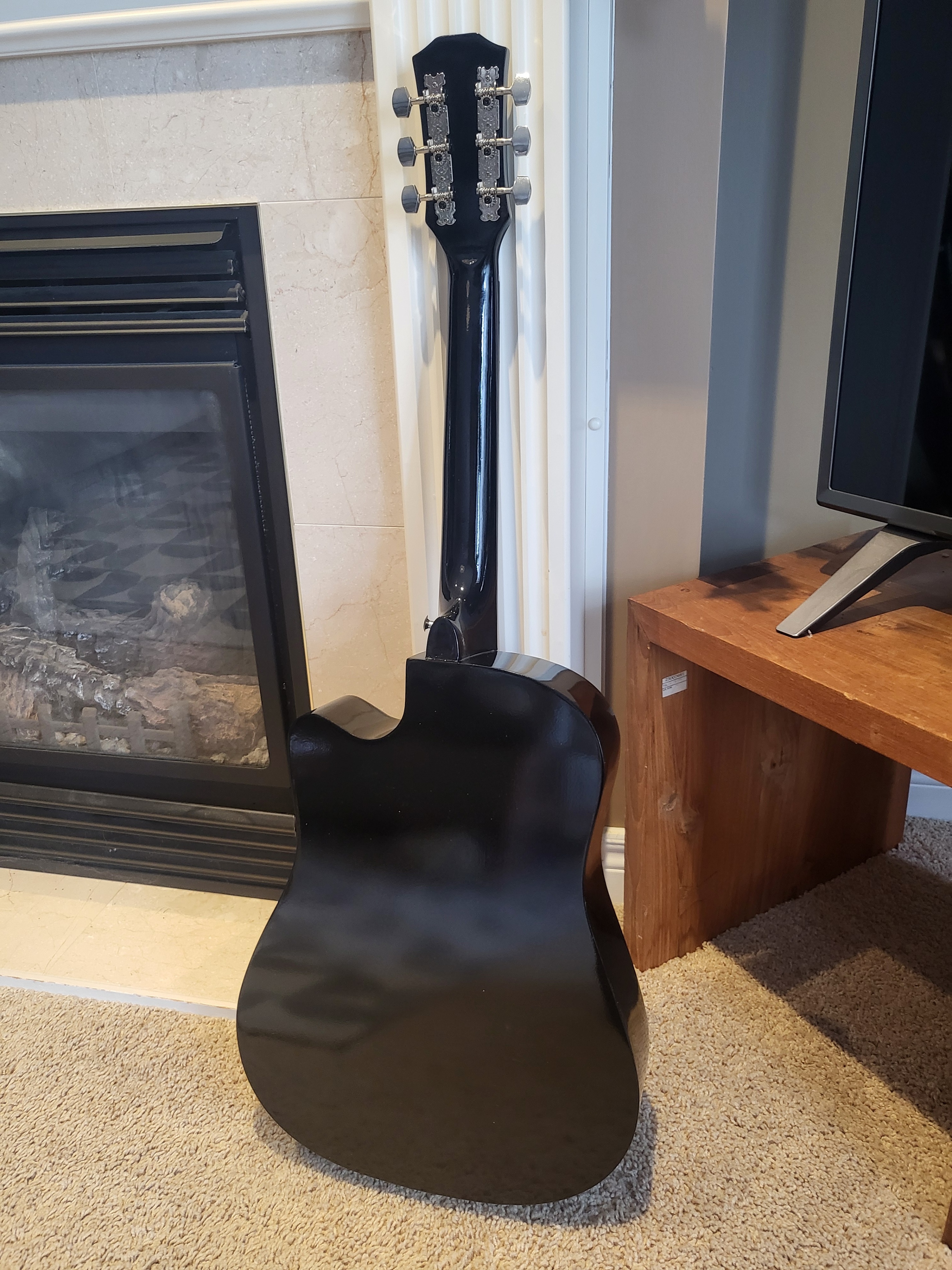 38" Black Acoustic Guitar – Sleek Design, Great Sound Brand New - photo 5